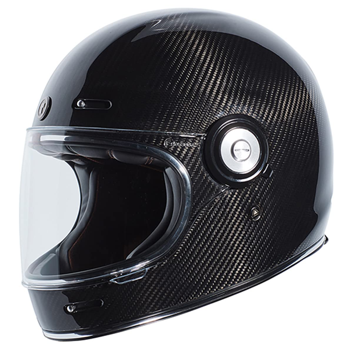 Torc T1 Unisex-Adult Retro Full-Face-Helmet-Style Motorcycle (Carbon Fiber Gloss Black, Xx-Large)