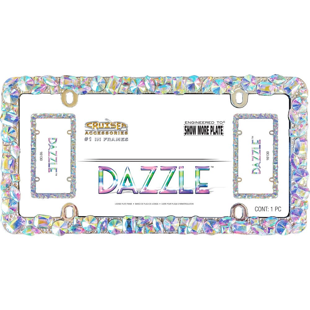 Cruiser Accessories 16130 License Plate Frame - Dazzle, Chrome Plastic