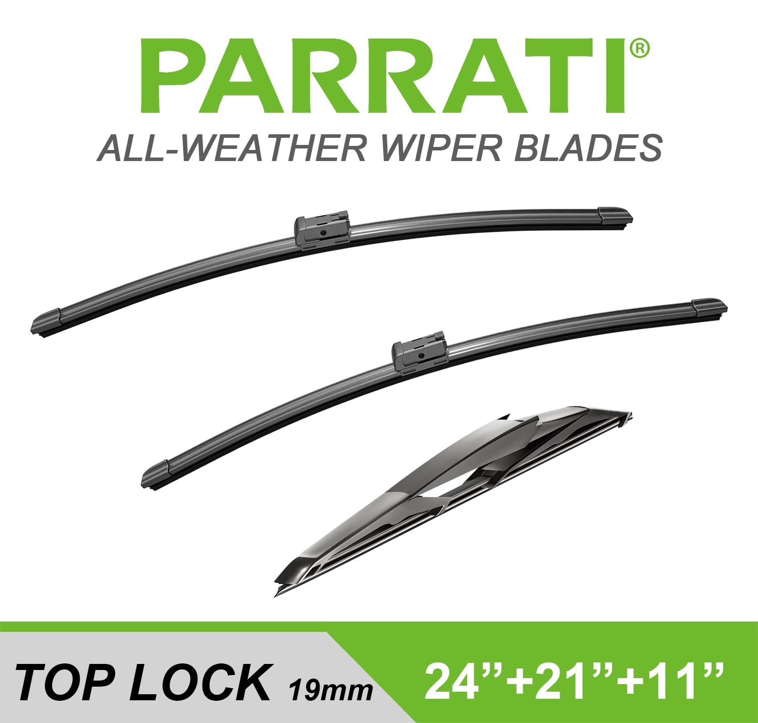 Parrati High Performance Premium All-Season Automotive Windshield Wipers With Rear Wiper Blades Replacement For 2007-2012 Acadia