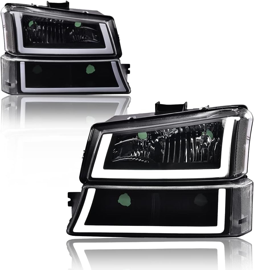 G-Plus Led Drl Headlights, Compatible With 2003-2006 Chevy Avalanche 1500 2500/Silverado 1500 2500 3500 & Hd Models Headlamp, Dr