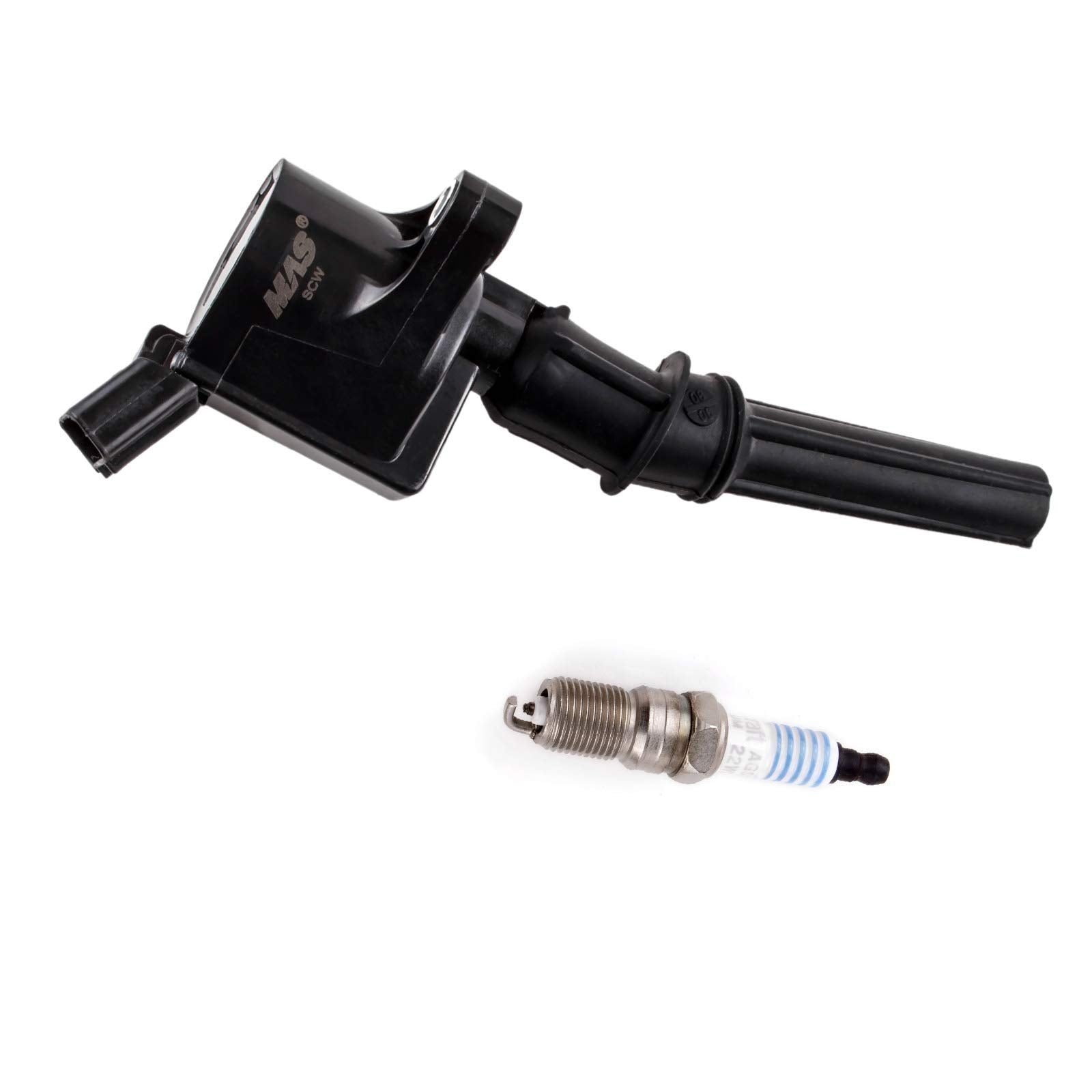 MAS Ignition Coil DG508 & Motorcraft Spark Plug SP479 compatible with Ford 4.6L 5.4L V8 DG457 DG472 DG491 CROWN VICTORIA EXPEDIT