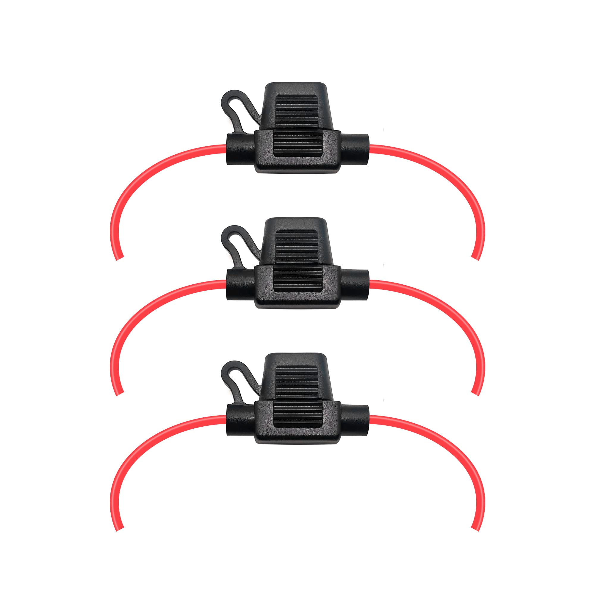 Vantronik Waterproof Inline Fuse Holder 3 Pack For Mini Fuse, 20 Gauge Awg Wire Ul1015, Fit Atm Blade Fuse, 12 Inches Long