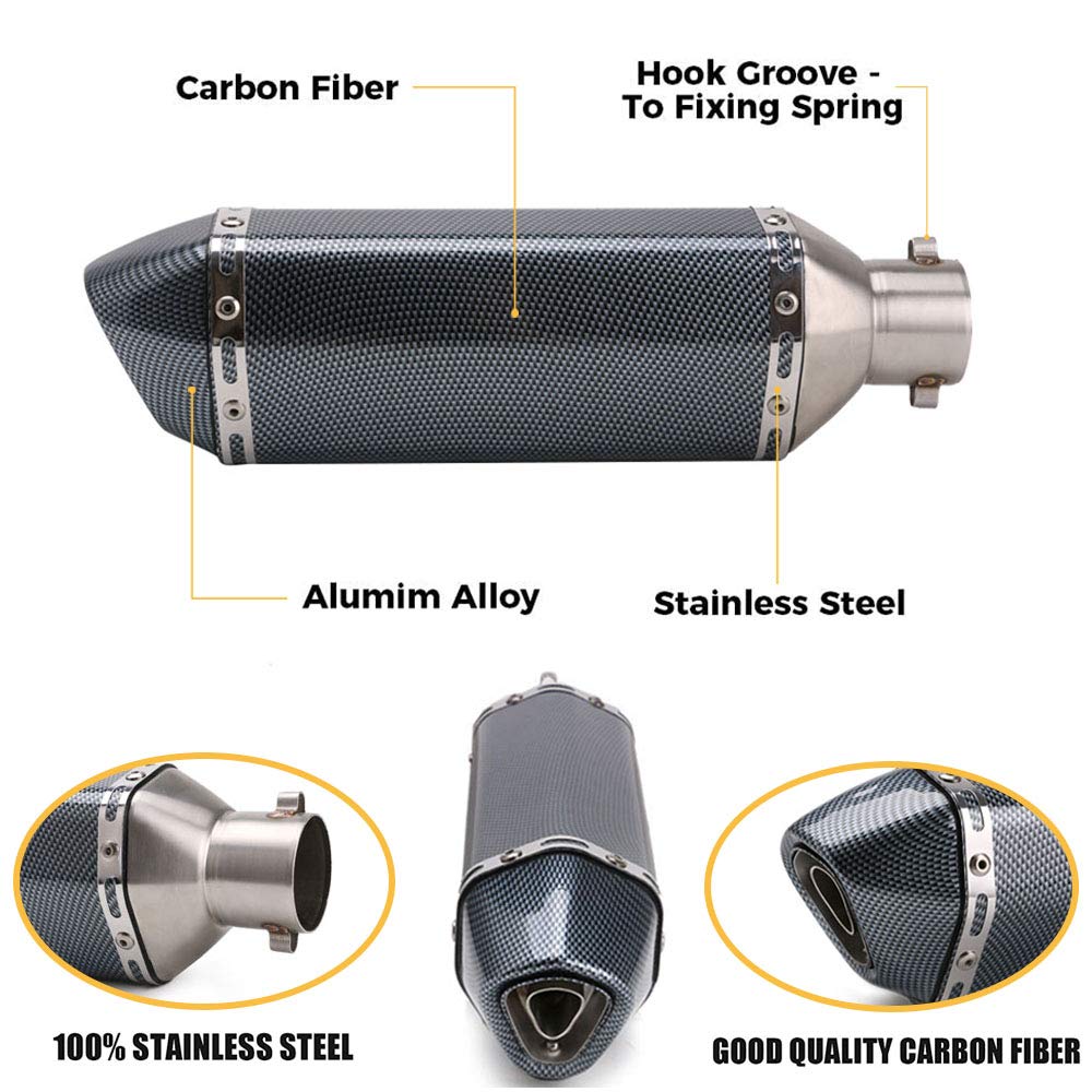 Exhaust Muffler 1.5-2Inlet With Removable Db Killer For Street/Sport Motorcycles And Scooters With 38,51Mm Diameter Exhaust Pipes(Matt Black)