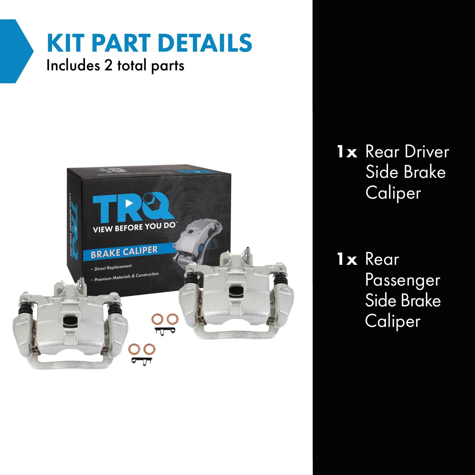 Trq Rear Brake Caliper Set Compatible With 1998-2003 Subaru Forester 1999-2003 Impreza