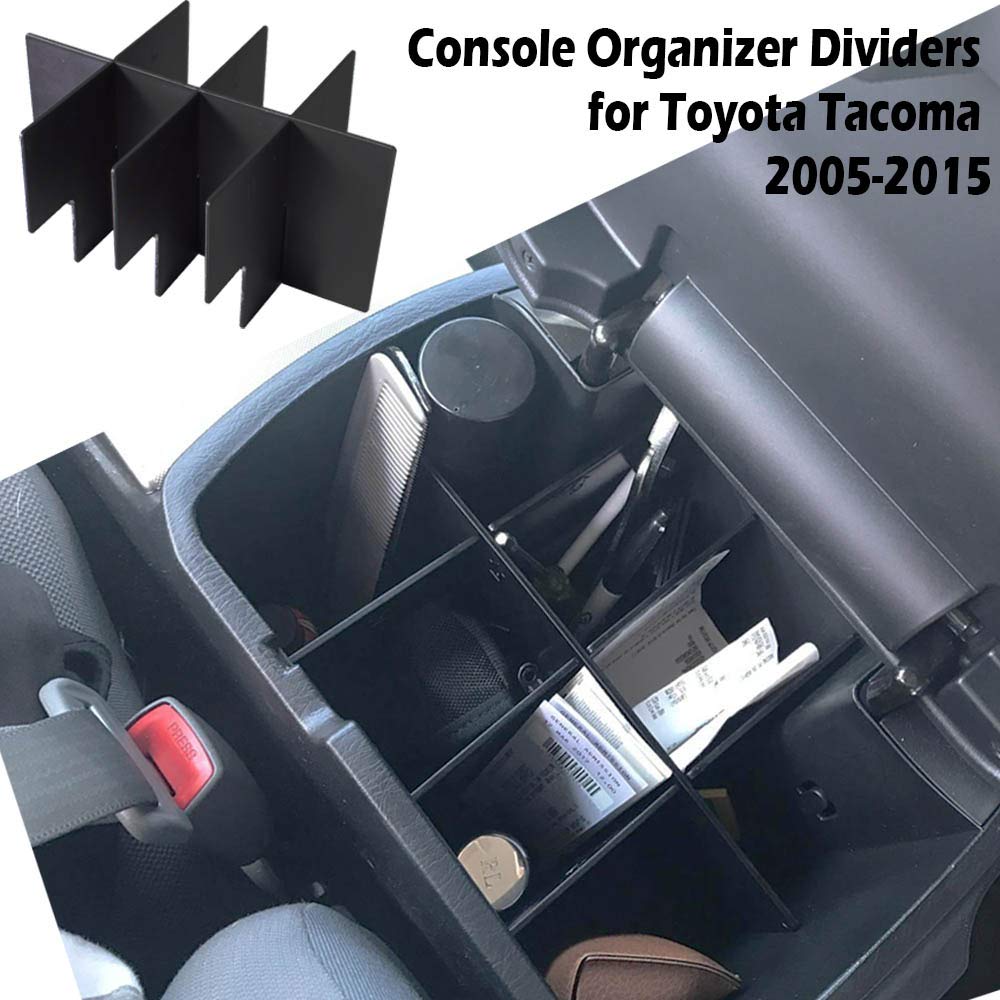 Edbetos Center Console Organizer Insert Dividers Compatible With Toyota Tacoma 2005-2015 2Nd Gen Tacoma Accessories Armrest Box