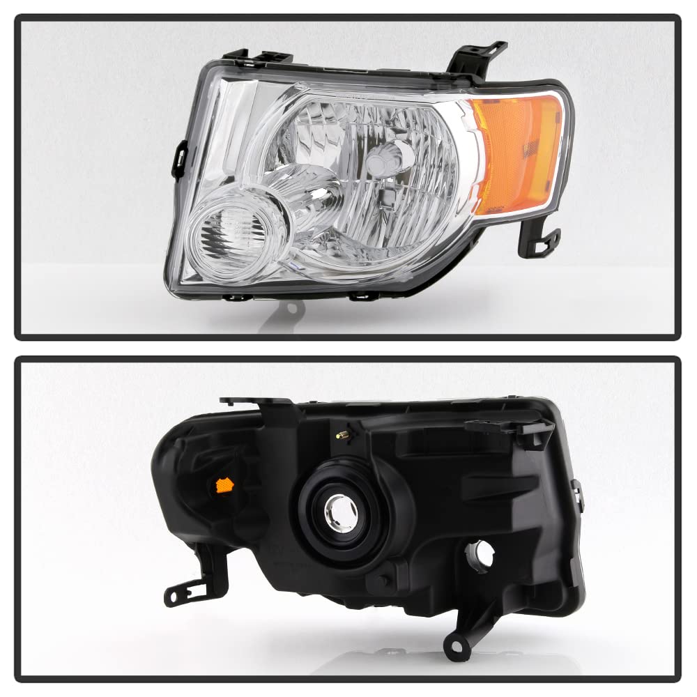 ACANII Chrome Housing Headlights Assembly for 2008-2012 Ford Escape - Driver & Passenger Side Replacement