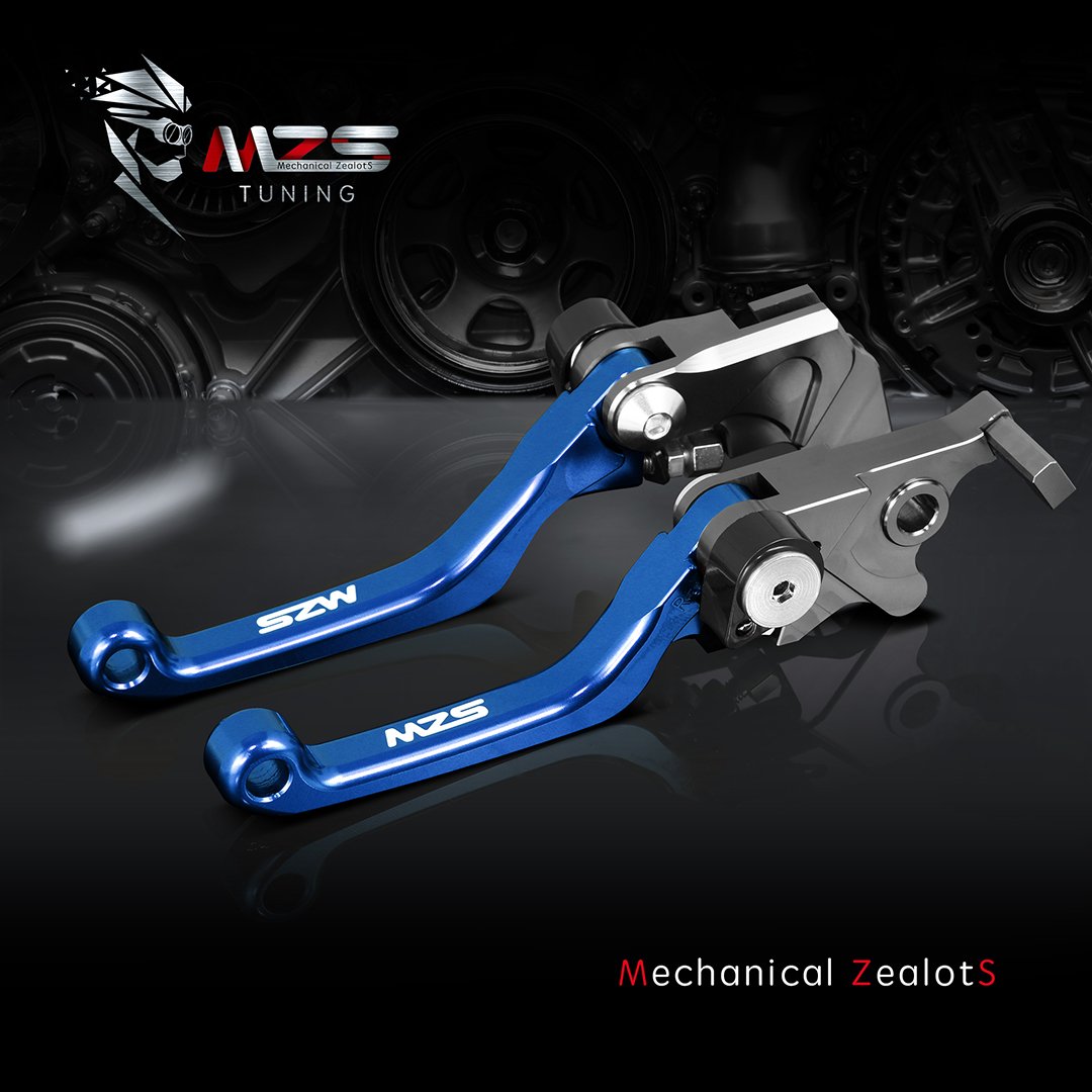 Mzs Blue Dirt Bike Brake Clutch Levers Pivot Compatible With Ttr230 2005-2024 / Yz80 Yz85 2001-2014 / Rm85 2005-2023 / Rm125 Rm2