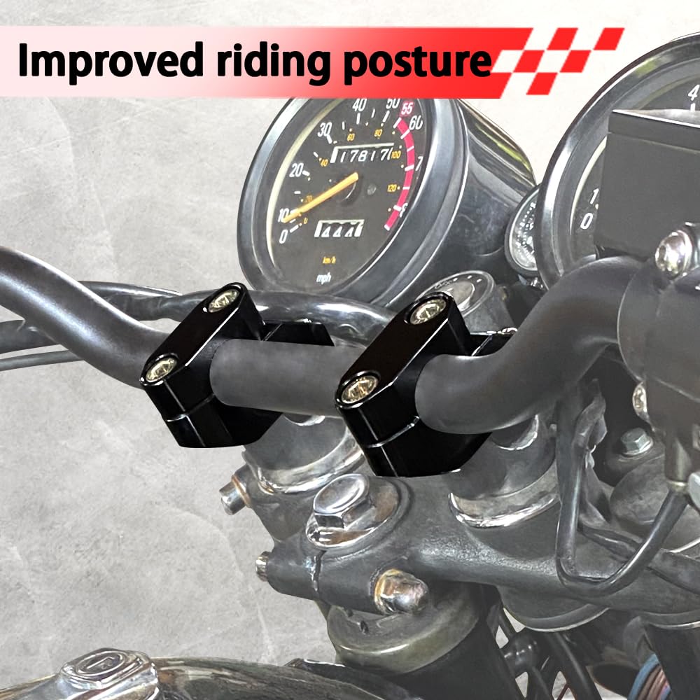 Xitomer 22mm 7/8'' Motorcycle Handlebar Risers With Clamps, ATV Dirt Bike Motocross, Fit for Grom MSX125/ CRF250L, FZ1/ FZ8/ FZ1