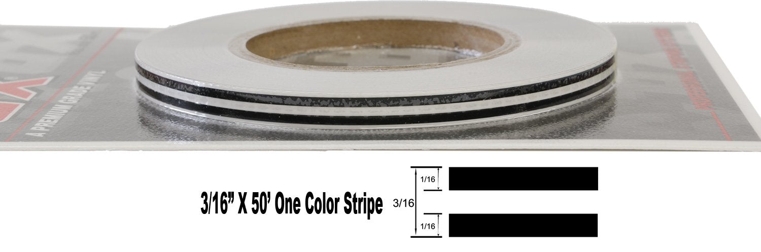 Universal TFX Auto Customizing Dual Pinstripe Vinyl - 3/16" x 50' - 1/16" Stripe/Gap - Black Color (061)