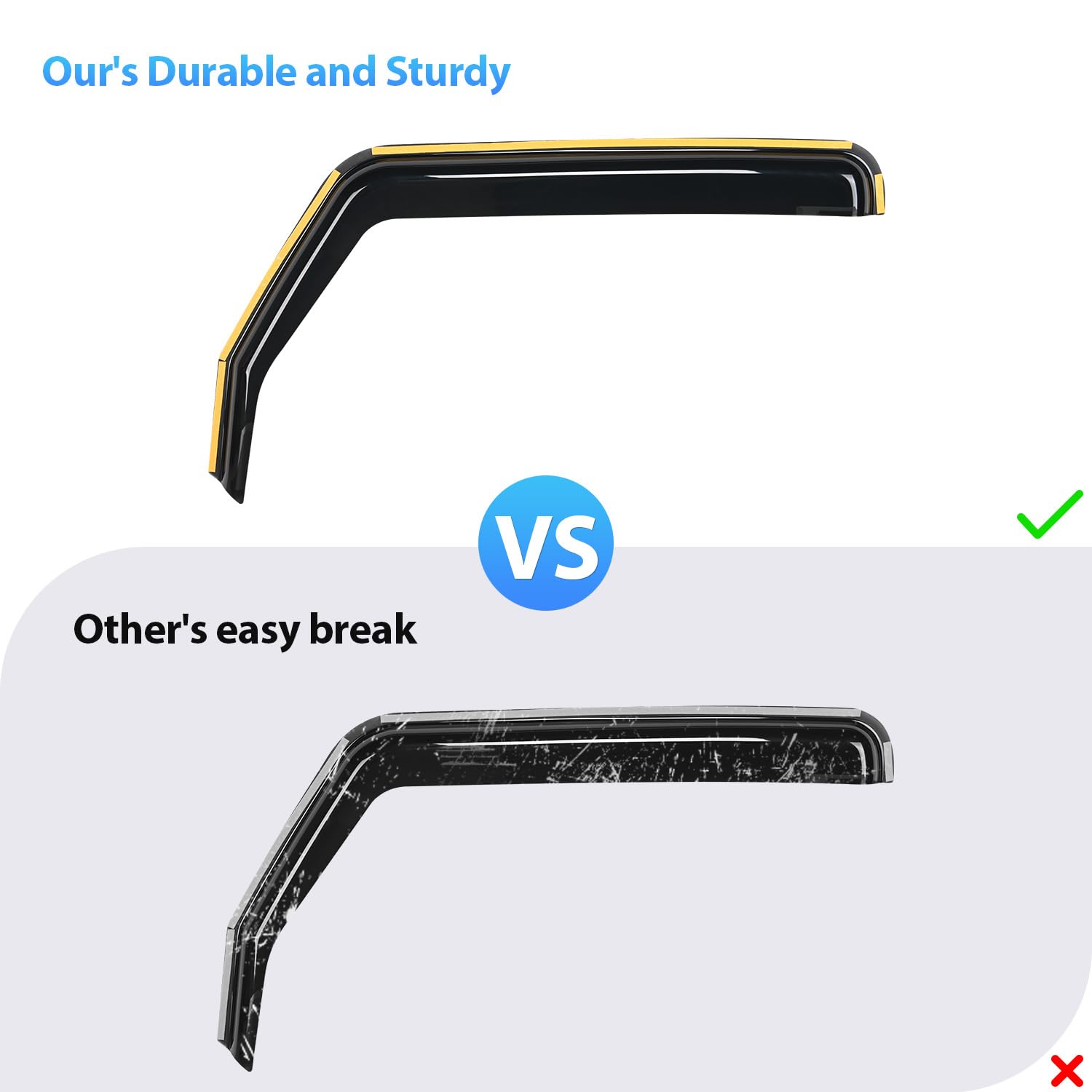 Nilight Window Visor Compatible With Jeep Wrangler Jl/Jeep Gladiator 2018 2019 2020 2021 2022 2023 2024 Vent Window Visors, Rain