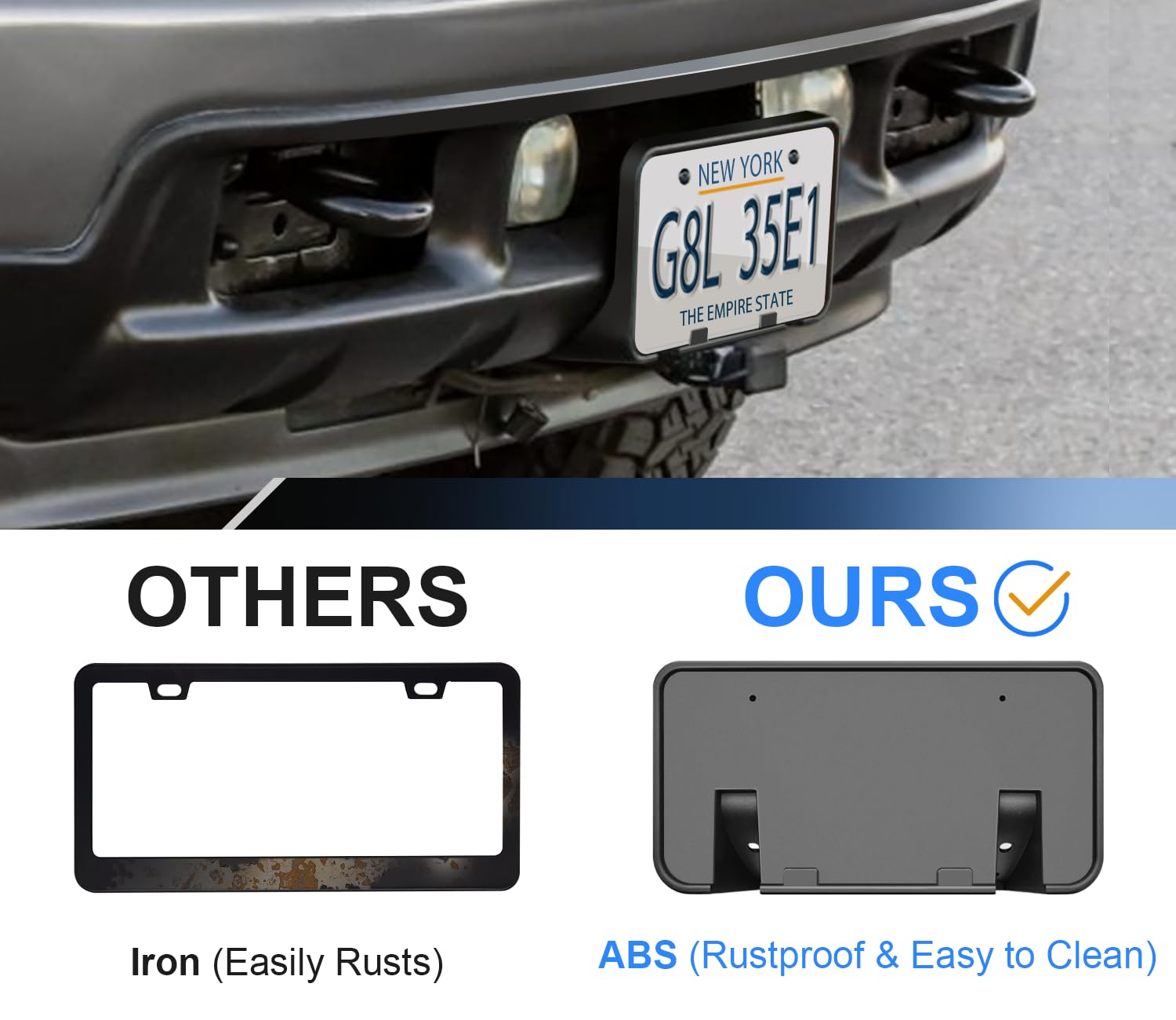 GZSH Front License Plate Frame for 1999-2004 Ford Super Duty & Excursion, Model GZSH-2208, OE Replacement F81Z-17A385-AA