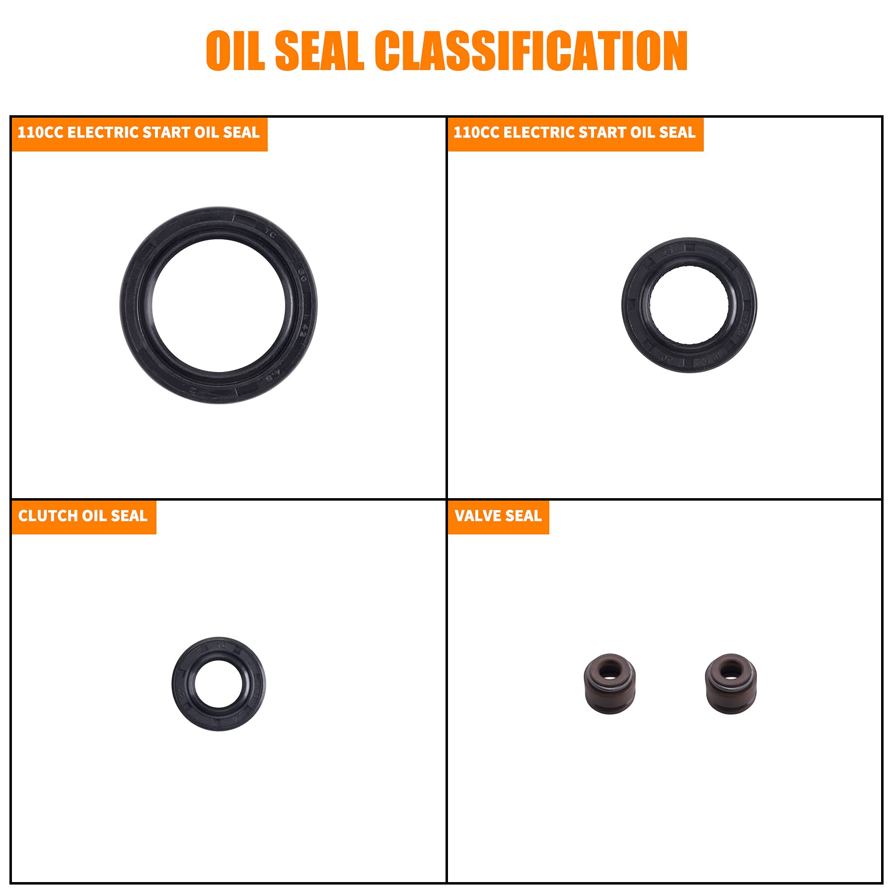 Oraevy Piston Rings Gasket Set 52.4Mm Bore Replacement For 110Cc 125Cc Kazuma Taotao Sunl Coolster Roketa Bms Ssr Atv Pit Bike
