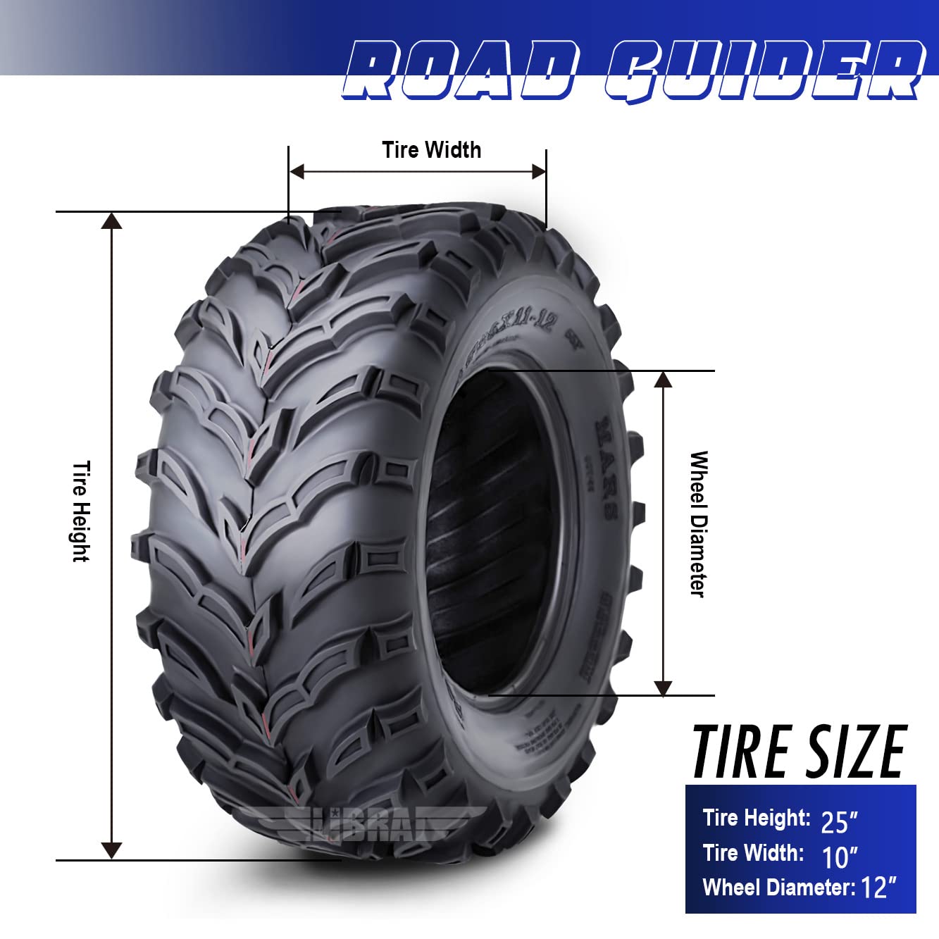 Roadguider Atv/Utv Tires 25X10-12 25X10X12 6Pr- Set 2-10273