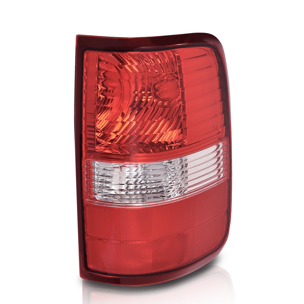 Tail Light Assembly Right Passenger Side Red Lens w/o Bulb Compatible with 2004 Ford F150 (submodel: Lariat, XL) New Body Style/