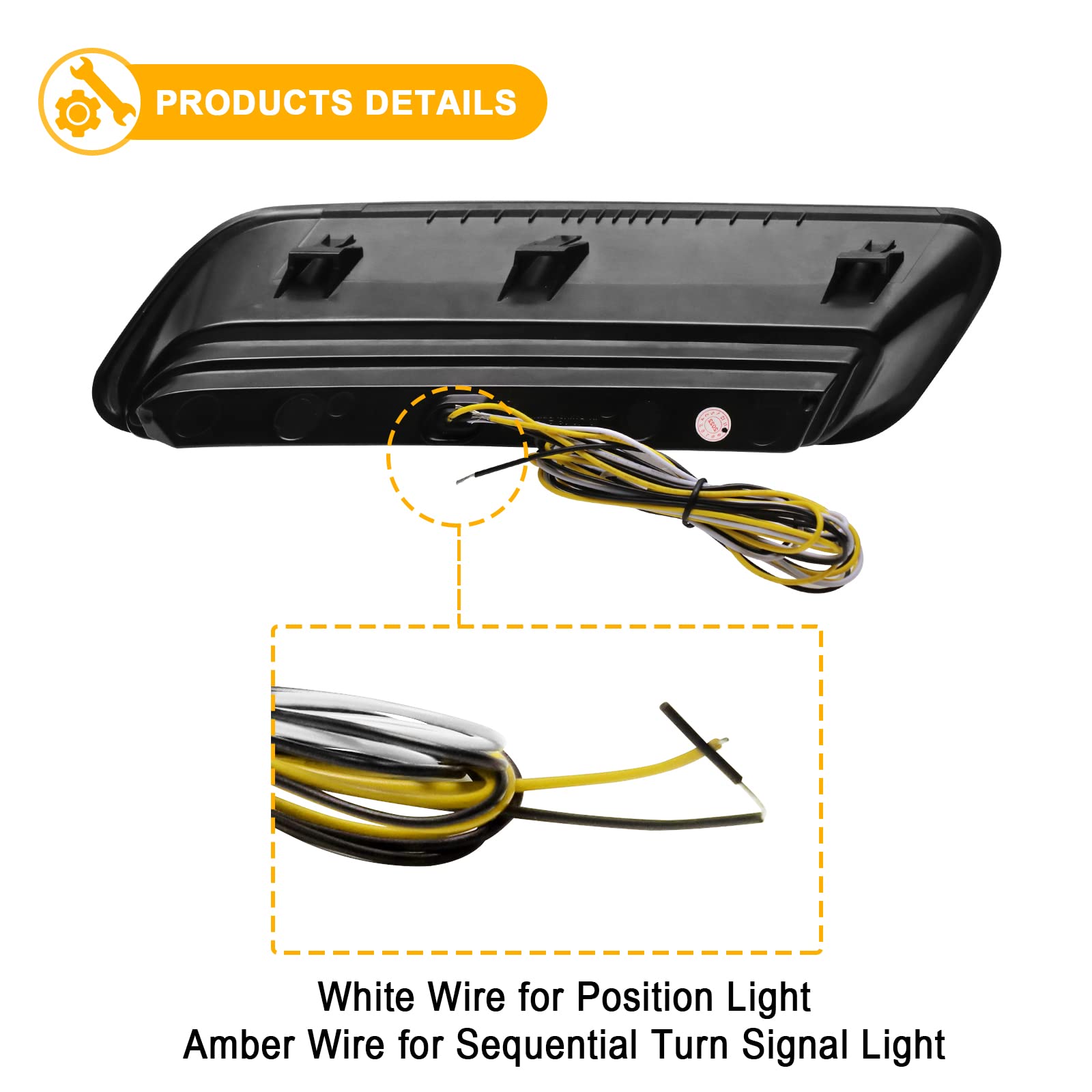 R&F Auto Clear Lens Sequential LED Hood Vent Lights Compatible with Ram 1500 (2010-2018) / Ram 1500 Classic (2019-2022) Hood Sco