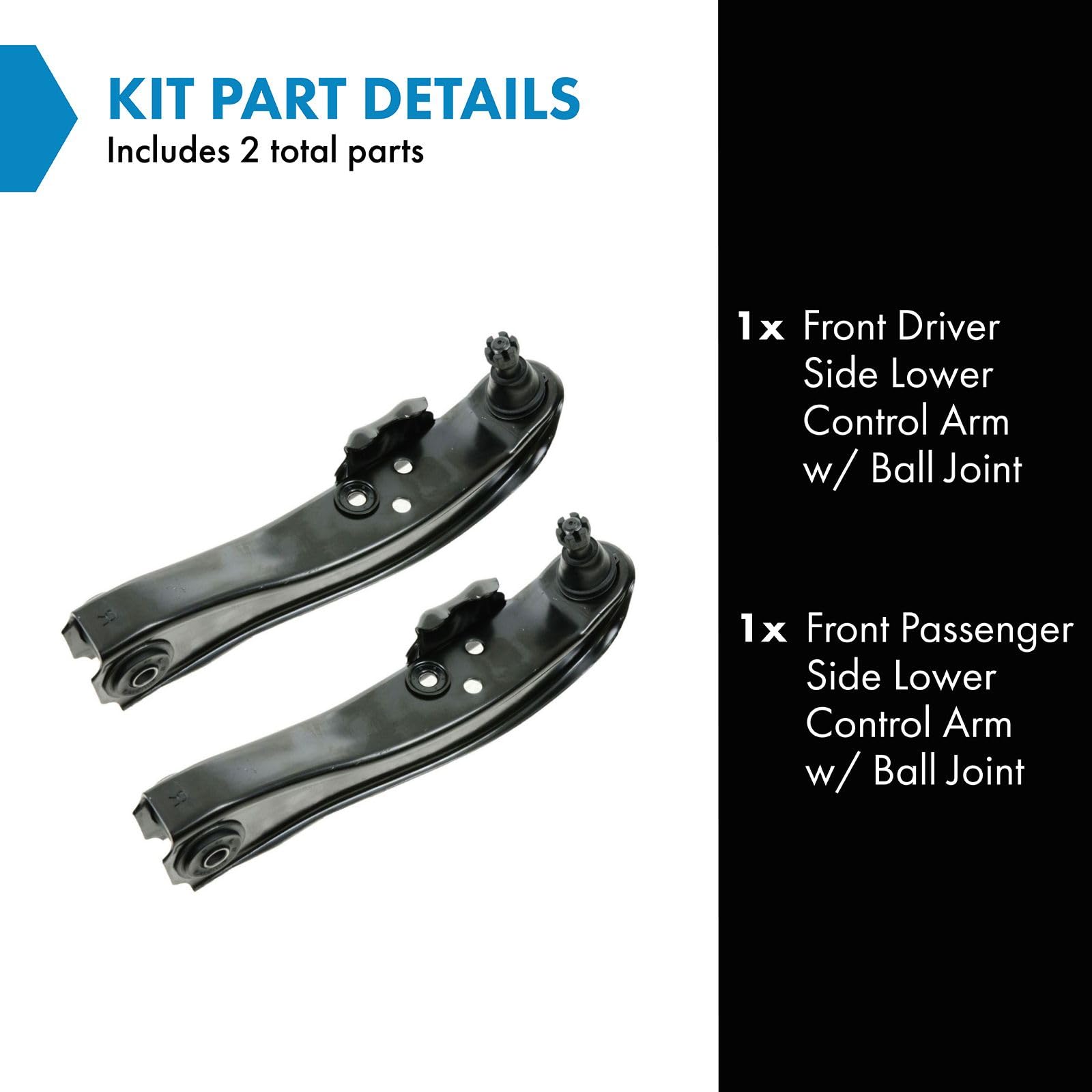 Trq Front Lower Control Arm With Ball Joint Set Compatible With 1989-1994 Nissan 240Sx