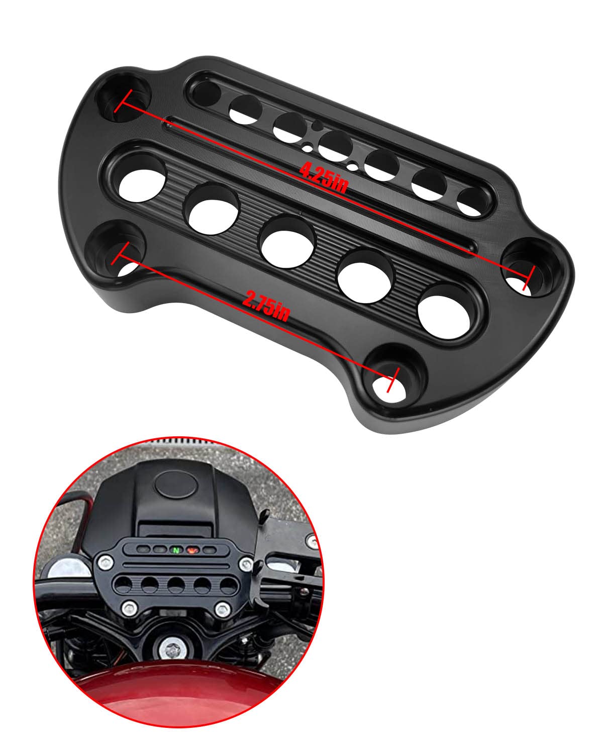 EMIHO Side Mount Instrument Bracket for Harley Davidson Sportster XL 1993-2020, Aluminum Alloy, Black, Speedometer Relocation Cover