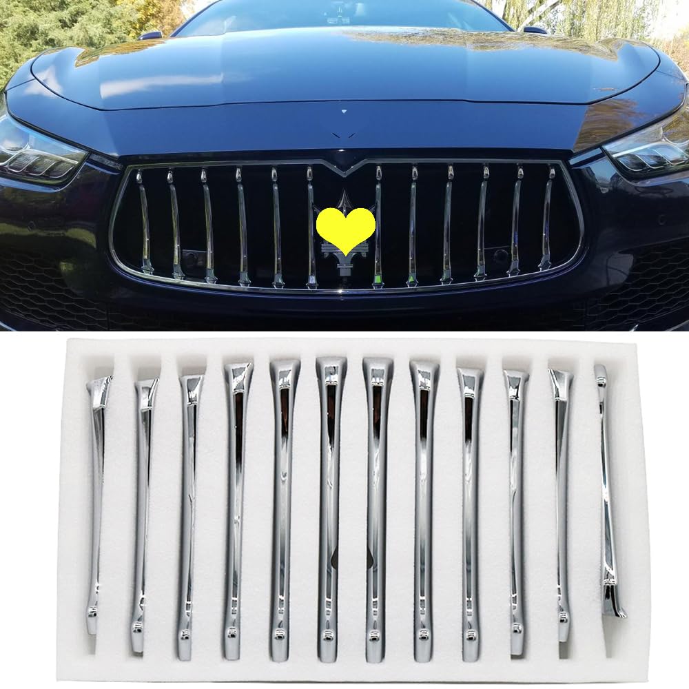 Front Grill Chrome Trim For Maserati Ghibli 2013 2014 2015 2016 2017 Parts Accessories Front Grille Decorative Garnish Trim Cove