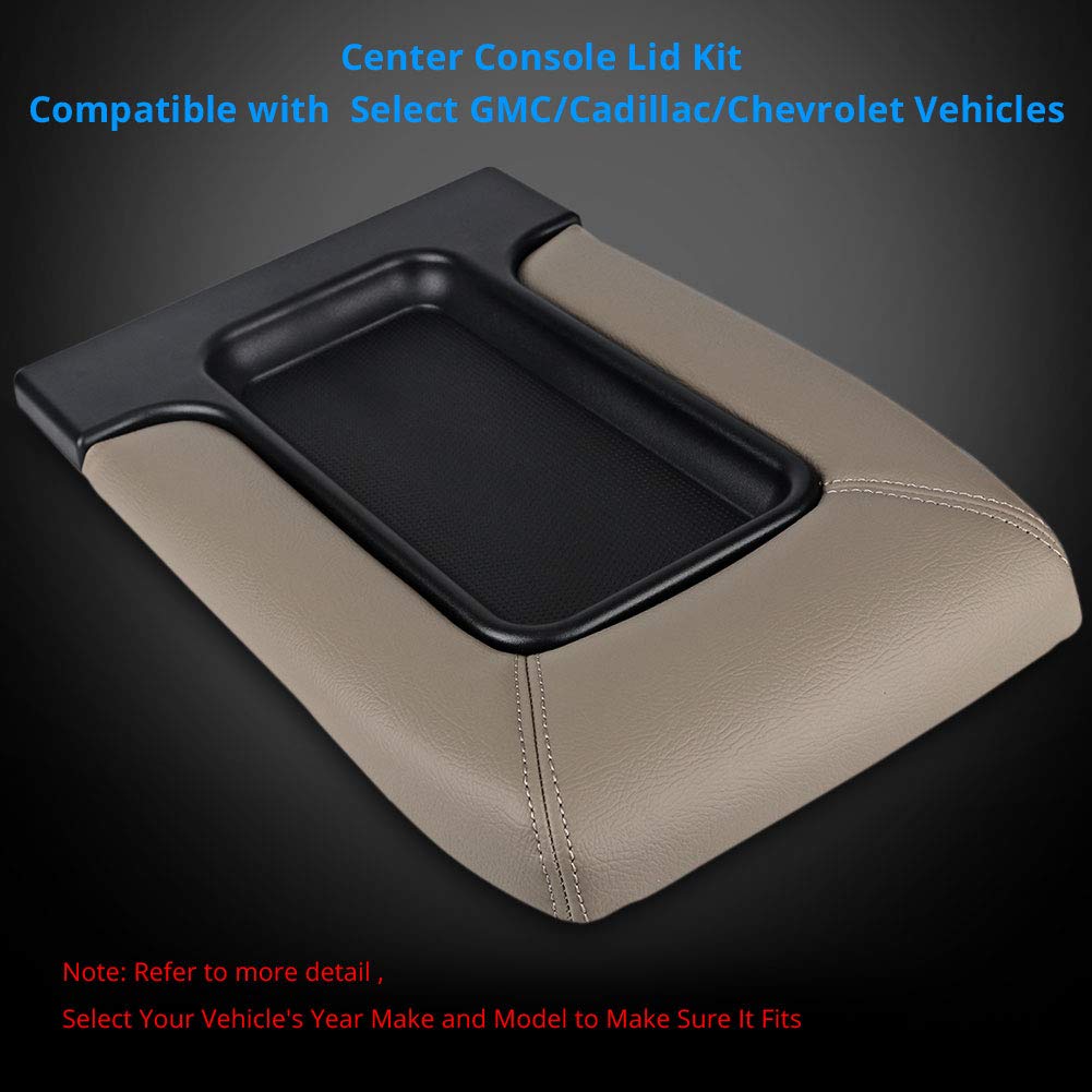 VANJING Center Console Lid Cover Armrest Kit Compatible with Cadillac Chevrolet GMC Pickup Truck Suburban Tahoe Silverado Sierra