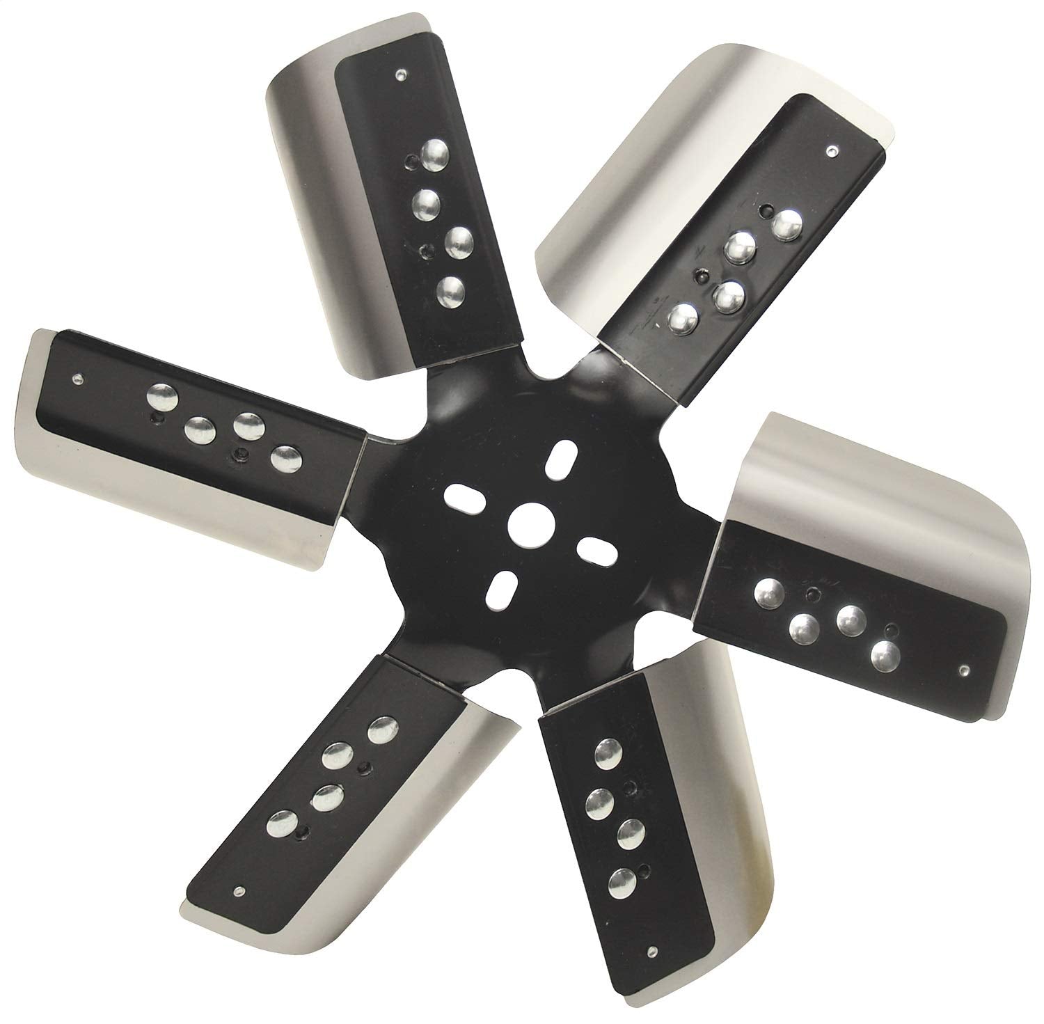 Derale 17015 15 Heavy Duty Stainless Steel Flex Fan Black Hub, Standard Rotation