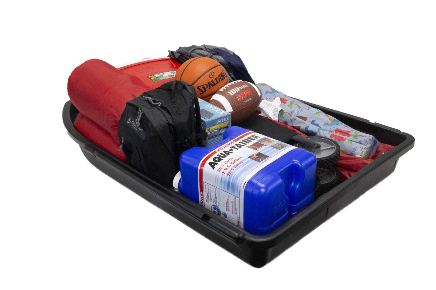 JEGS Rooftop Cargo Carrier - 18 Cubic Ft Heavy Duty Weatherproof Storage - Black HDPE - Made in USA - 110 Lb Capacity
