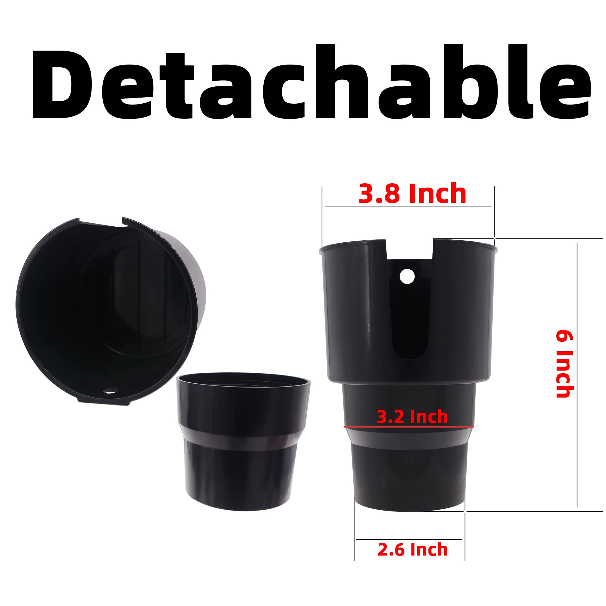 iSaddle Car Cup Holder Adapter for Hydro Flask, Yeti, Nalgene - Fits Bottles Up to 3.8 Inches, Model CH-393, Plastic