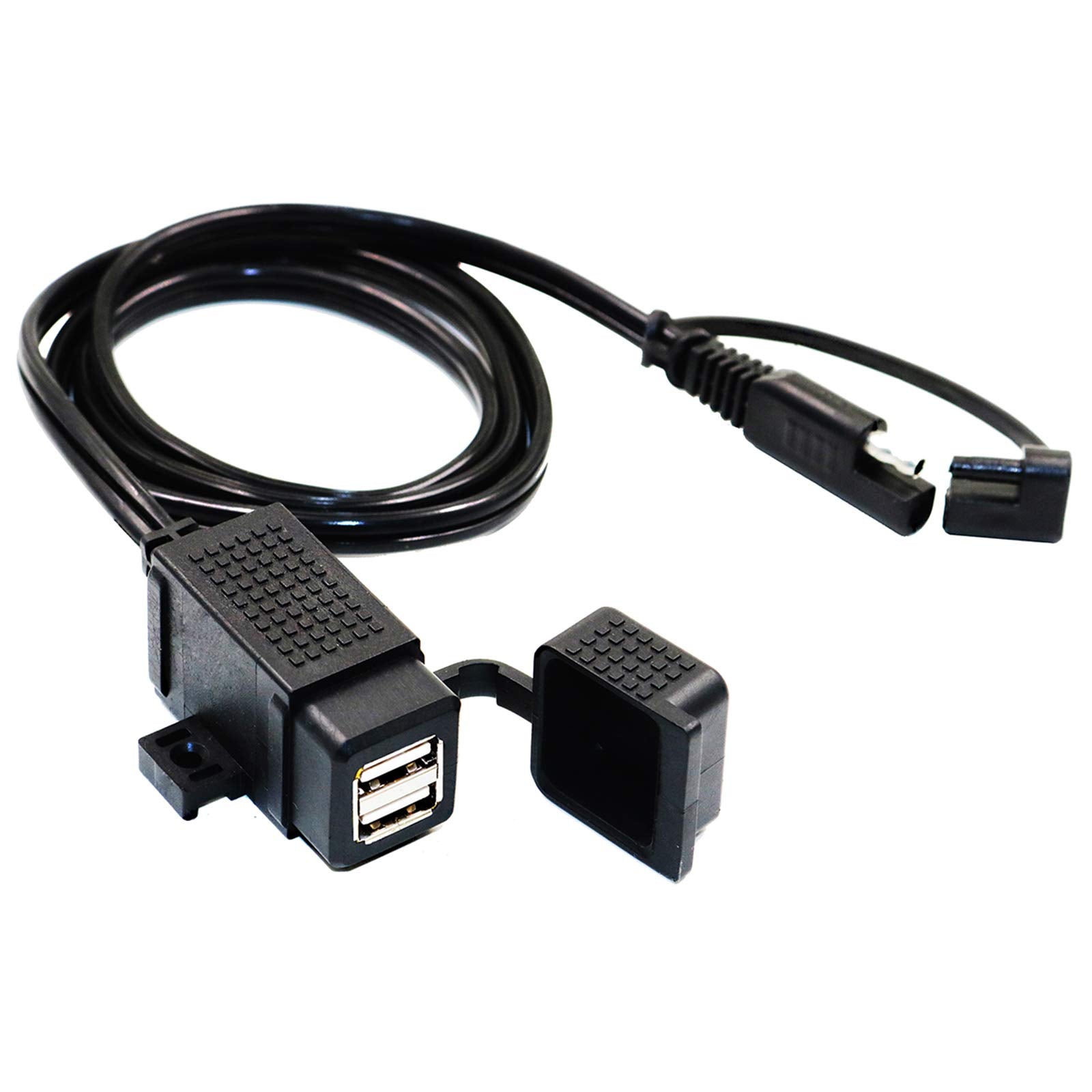 Motopower Mp0609C 3.1Amp Waterproof Motorcycle Dual Usb Charger Kit Sae To Usb Adapter Cable Phone Tablet Gps Charger (Sae To Dual Usb Adapter)