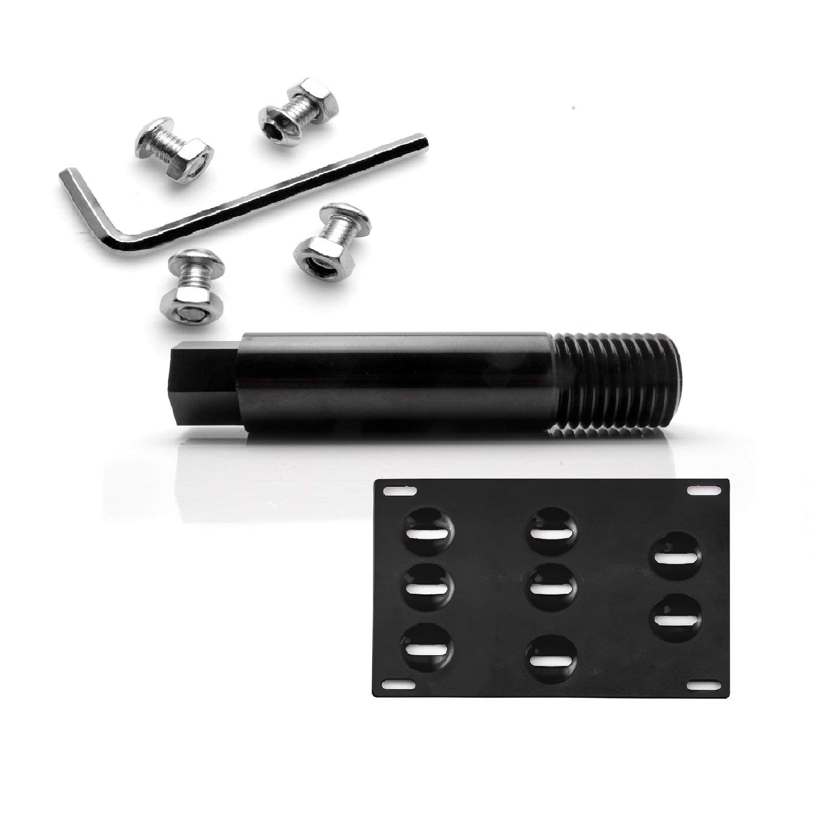 Xotic Tech Tow Hook License Plate Screw On Mount Bracket Compatible With Kia Stinger 2018-Up (Black)