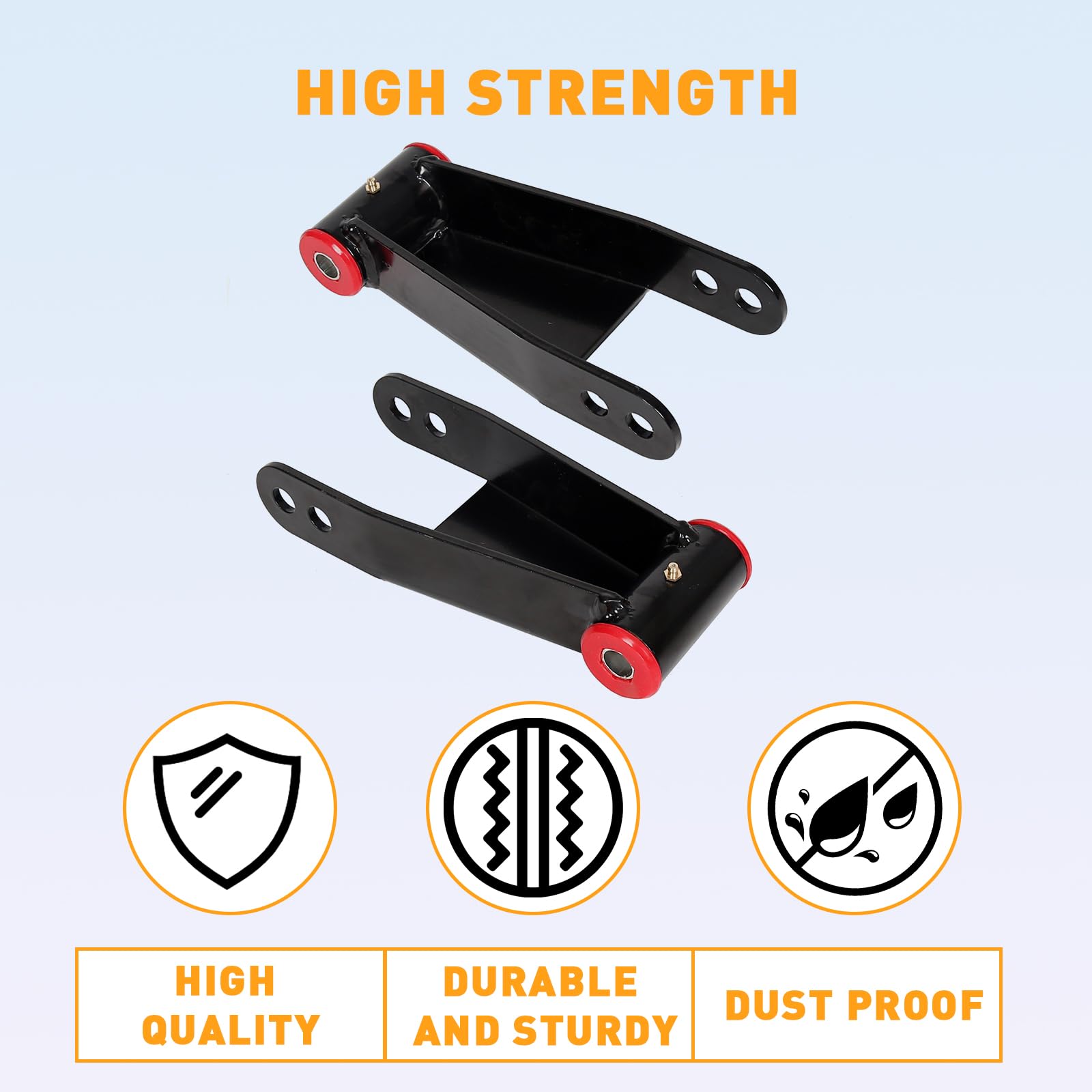 ECOTRIC Lowering Drop Shackles for 2004-2014 Ford F150, Adjustable 2"-3", Alloy Steel, Black, Model VC-LYAM-276, 2WD