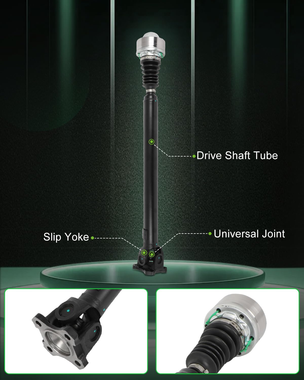 SCITOO Steel Front Driveshaft Assembly for Dodge Nitro 2007-2011, Adjustable, Beaded, OE# 52853363AB-52853363AF, Color As Shown