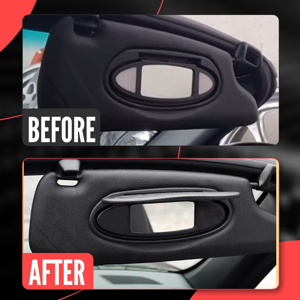 Billfaro 2Pcs Sun Visor Mirror Cover Replacement,Driver/Passenger Side Sunvisor Vanity Mirror Lid Caps Cover For Porsche 996/997