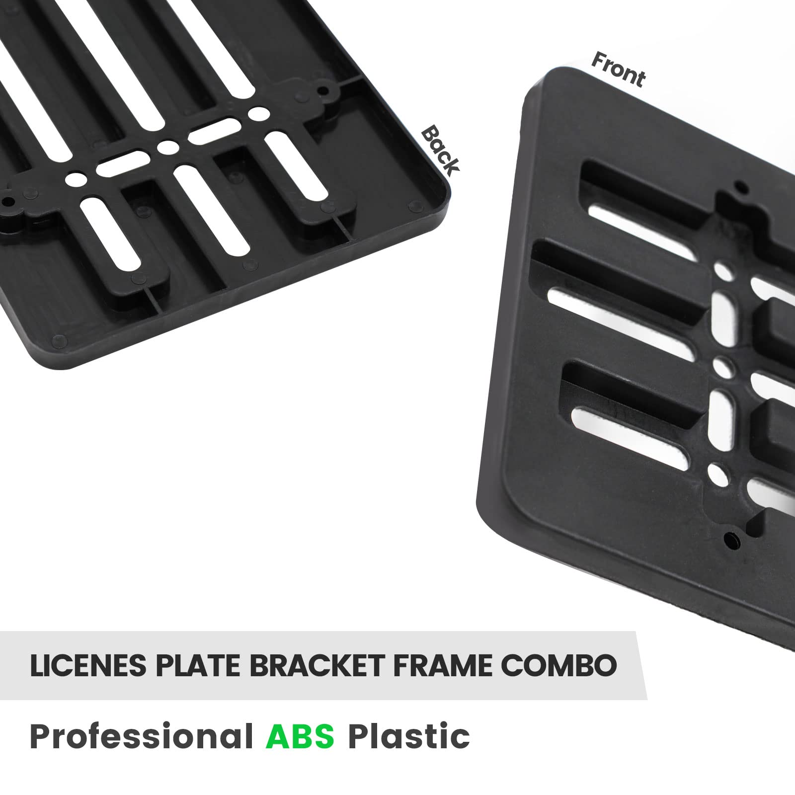 Red Wolf License Plate Bracket Holder W/License Plate Frame Universal Fit Vehicles Truck Mount Front Bumper Car Tag Lock Screws Caps Nuts Wrench Kit Black