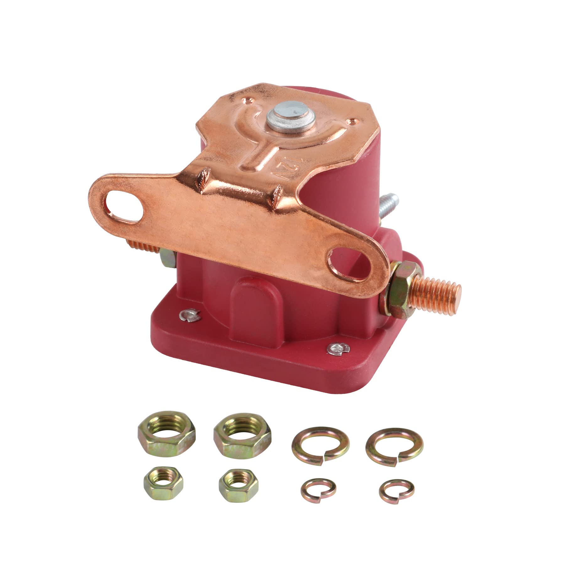 JDMSPEED New Red Solenoid Relay 12V Heavy Duty Replacement for Ford Starter Car Truck Replaces SW3, SNL135, B-6A-11450A, D2AF114