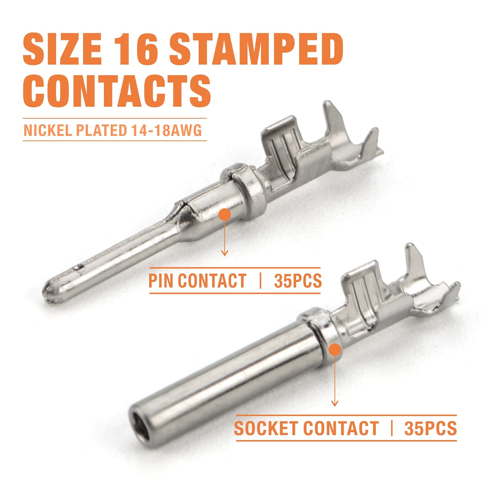 Iwiss Deutsch 4 Pin Way Dt Connector Kit, Size 16 Stamped Contacts 14-18Awg, Automotive Electrical Connectors, 96 Pieces