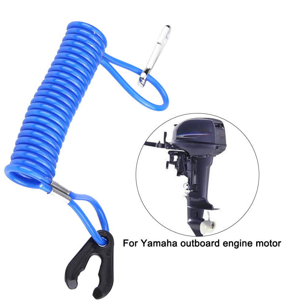 Acouto Kill Switch Lanyard 2pcs Outboard Engine Key Tether Emergency Ignition Kill Stop Switch Safety Tether Lanyard Rope Clip H