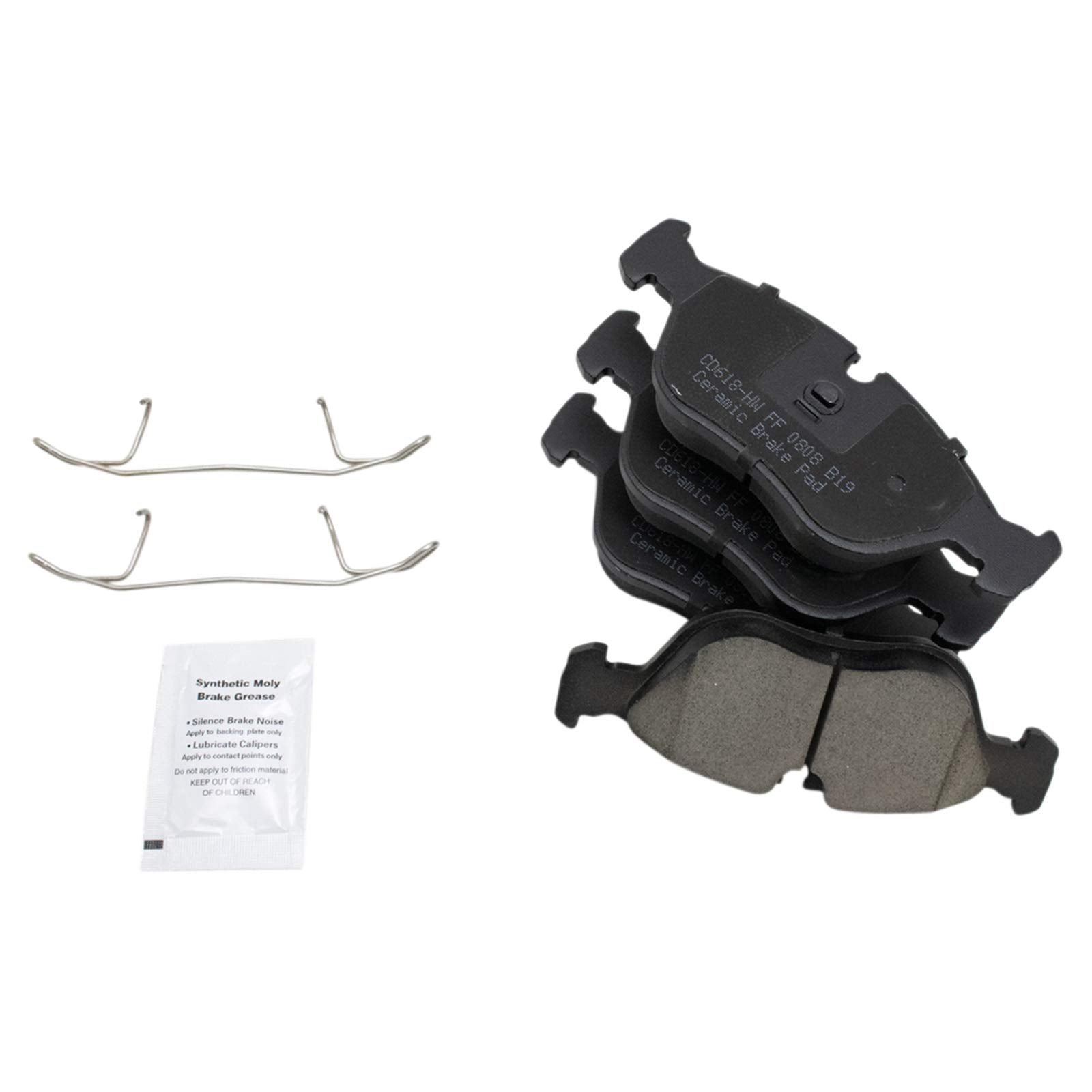 TRQ Front Brake Pads Ceramic Compatible with 1993-1997 Volvo 850 1998-2004 C70 1998-2000 S70 V70