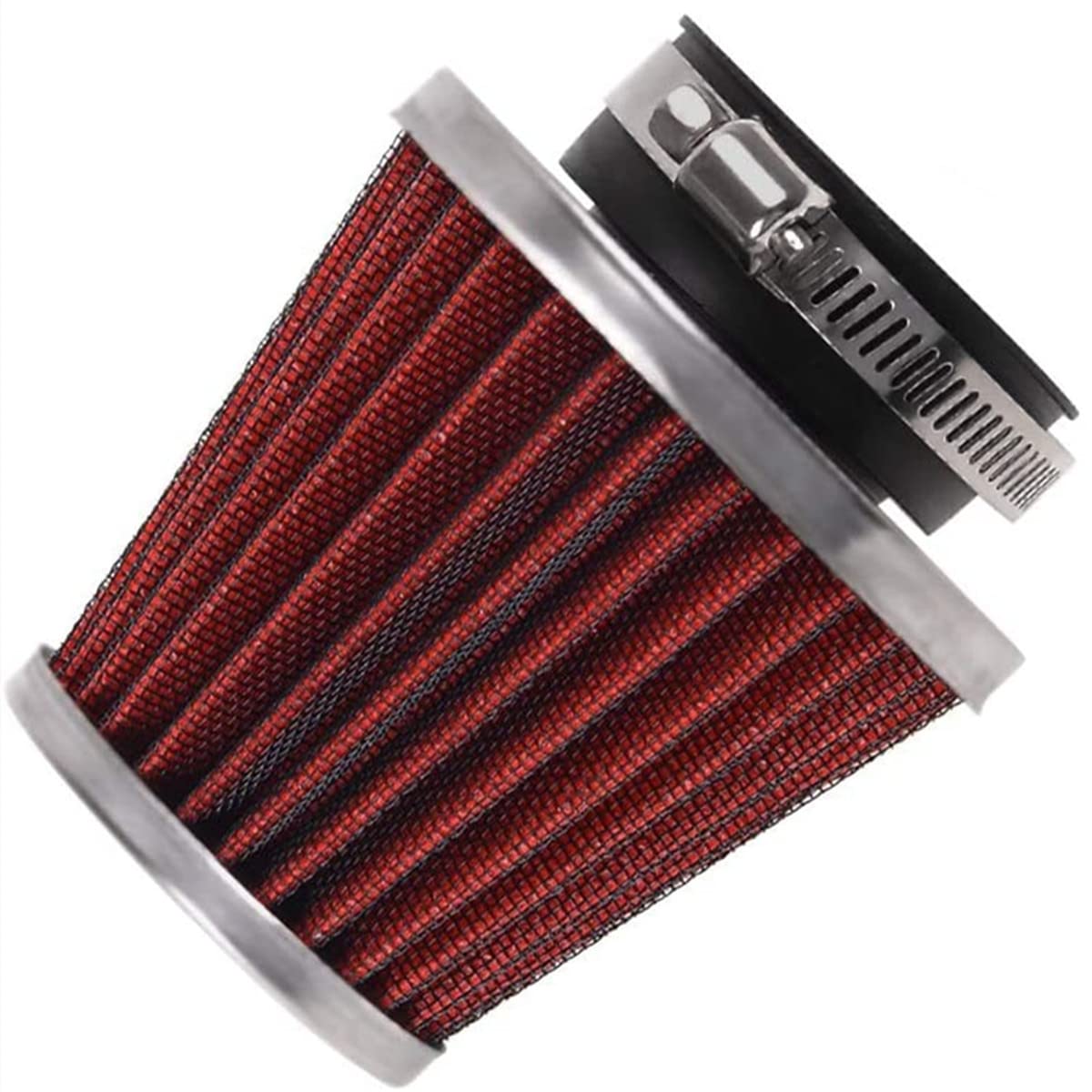Evermotor 34Mm 35Mm 36Mm Universal Double Layer Steel Air Filter For Motorcycle Scooter Atv Moped Red