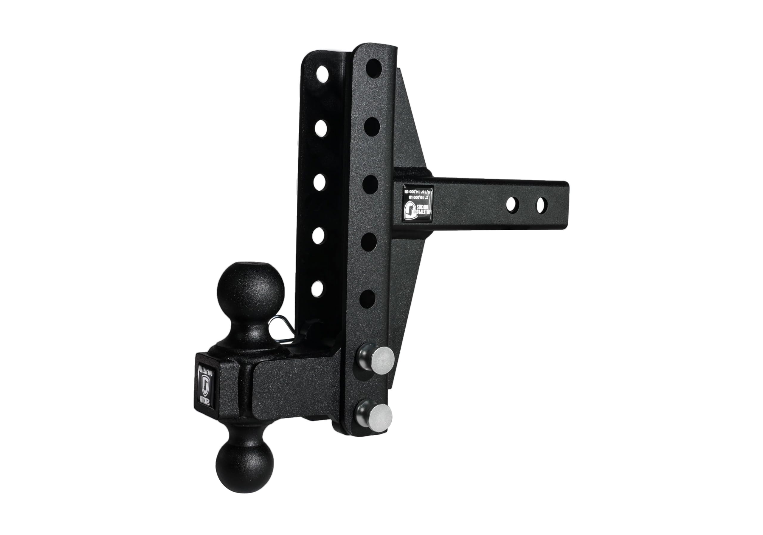 Bulletproof Hitches - 2.0'' Adjustable Medium Duty Trailer Hitch (14,000 Lb. Rating) - Offset 4'' And 6'' Drop/Rise Trailer Hitc