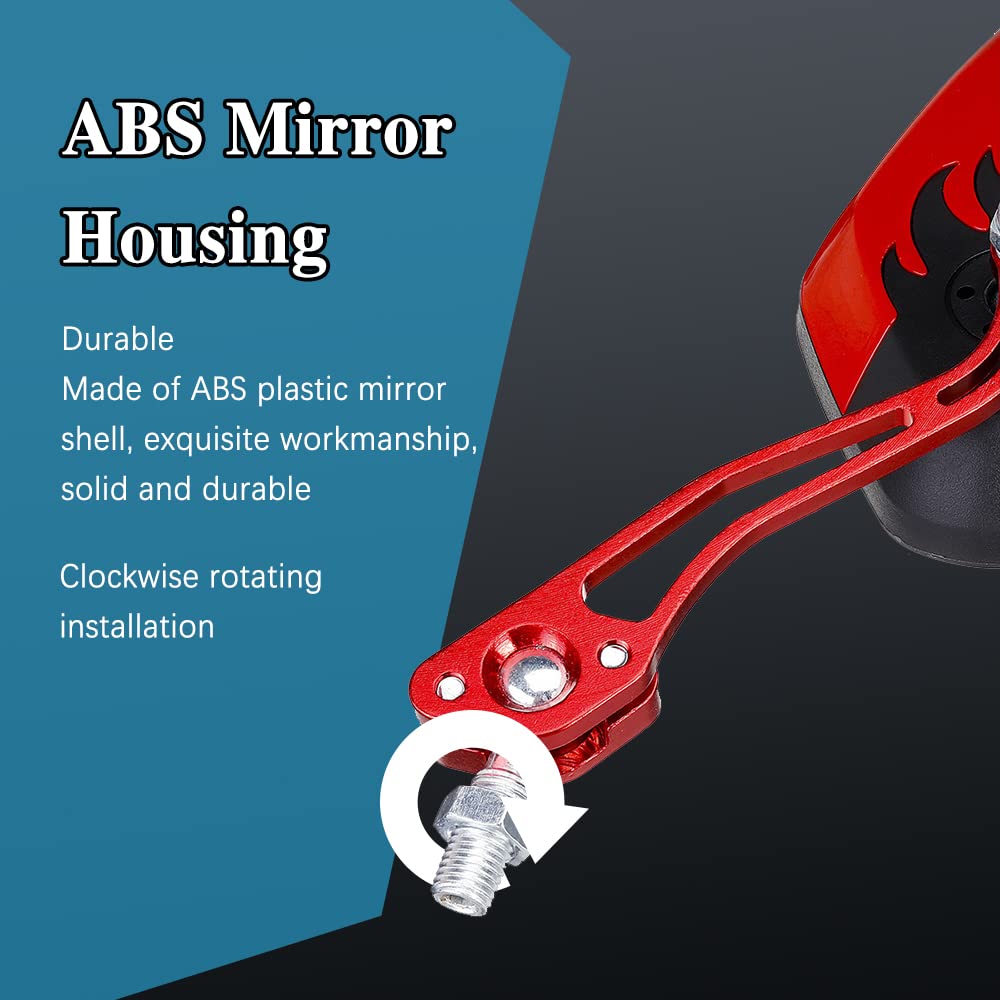 1Pair Universal Motorcycle Mirrors, Motocycle Rear View Mirrors, Adjustable Side Mirror, Motorcycle Mirrors For Handlebars, Alum