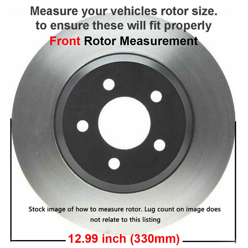 Detroit Axle - Brake Kit For Chrysler Town & Country Dodge Grand Caravan Journey Ram C/V Routan Drilled & Slotted Brakes Rotors