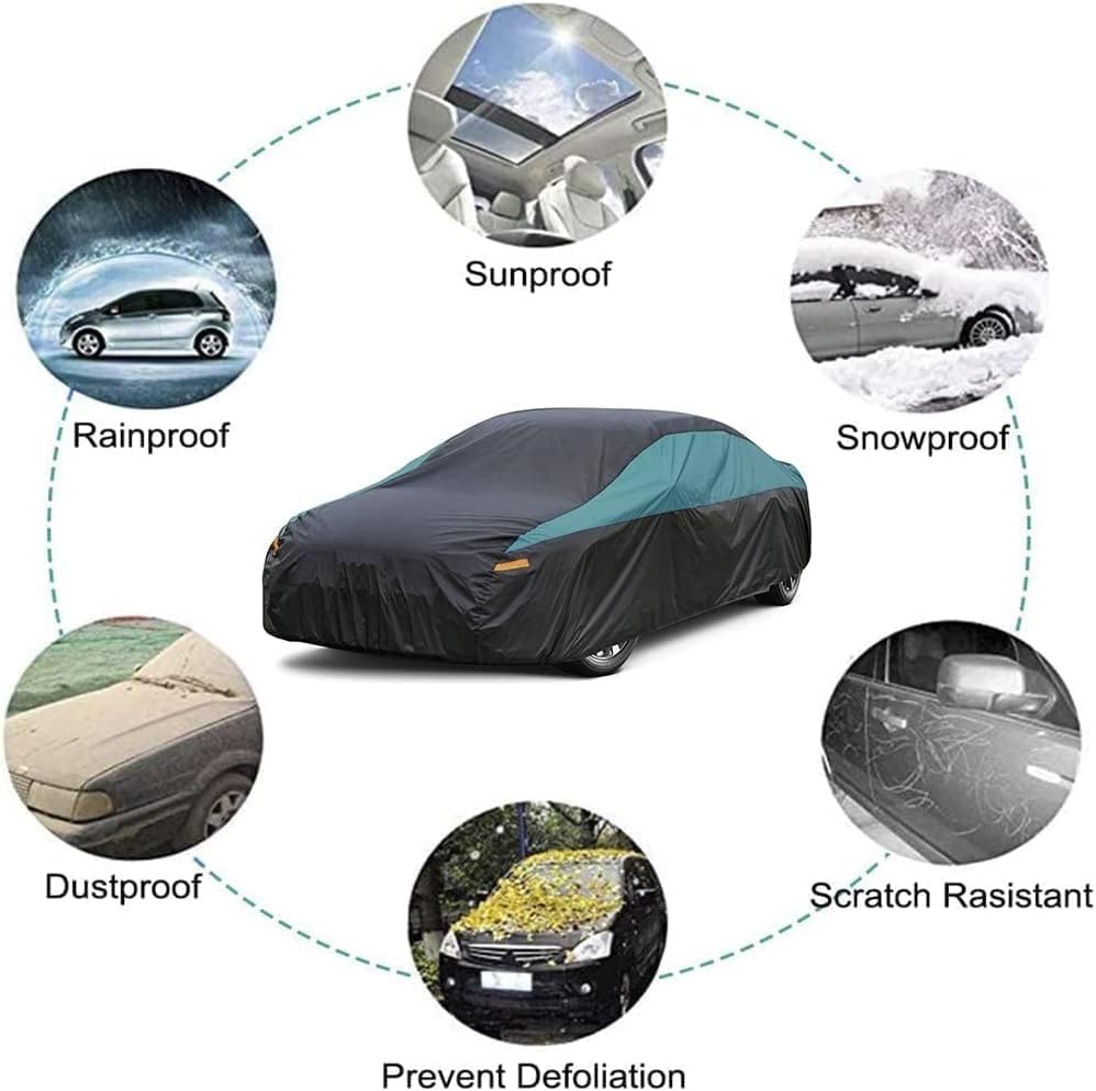 Gunhyi Hatchback Car Cover For Automobiles All Weather Waterproof, Universal Fit Toyota Yaris, Kia Rio, Mini Cooper 2-Door/4-Doo