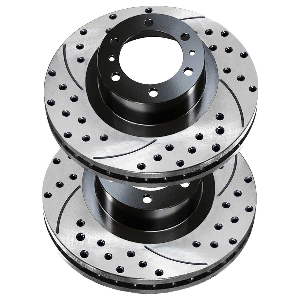Autoshack Front Drilled And Slotted Brake Kit Rotors Black And Performance Ceramic Pads Pair Of 2 Driver And Passenger Side Replacement For Toyota Fj Cruiser 4Runner 2005-2023 Tacoma 4Wd Perf41329976