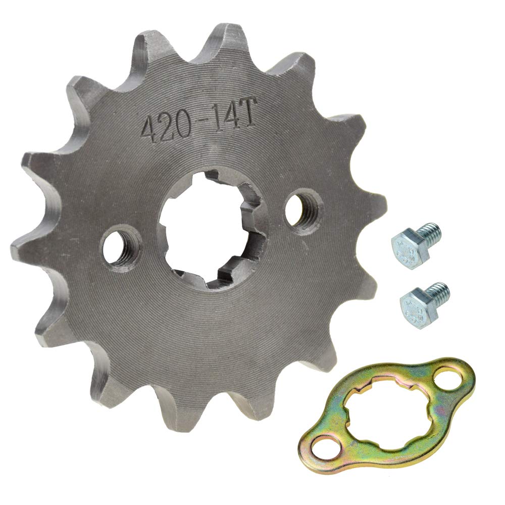 HIAORS 420 14T 17mm Motorcycle Front Engine Sprocket for 50cc 70cc 110cc 125cc 140cc 160cc Honda HONDA Z50 CT70 Speed Mini Bike