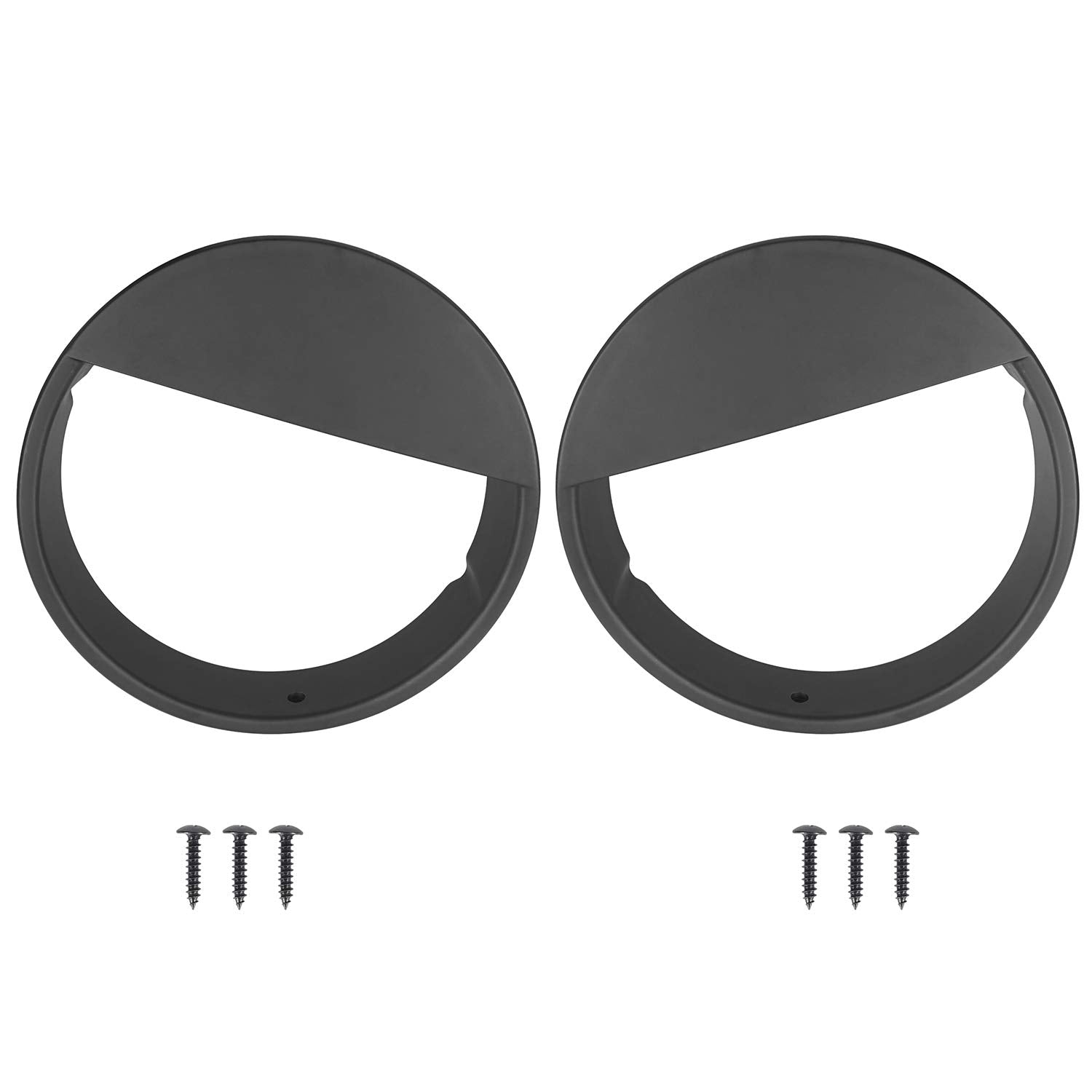 Hooke Road Headlight Bezels for Jeep Wrangler TJ 1997-2006 - Matte Black Pair, Model LED-088