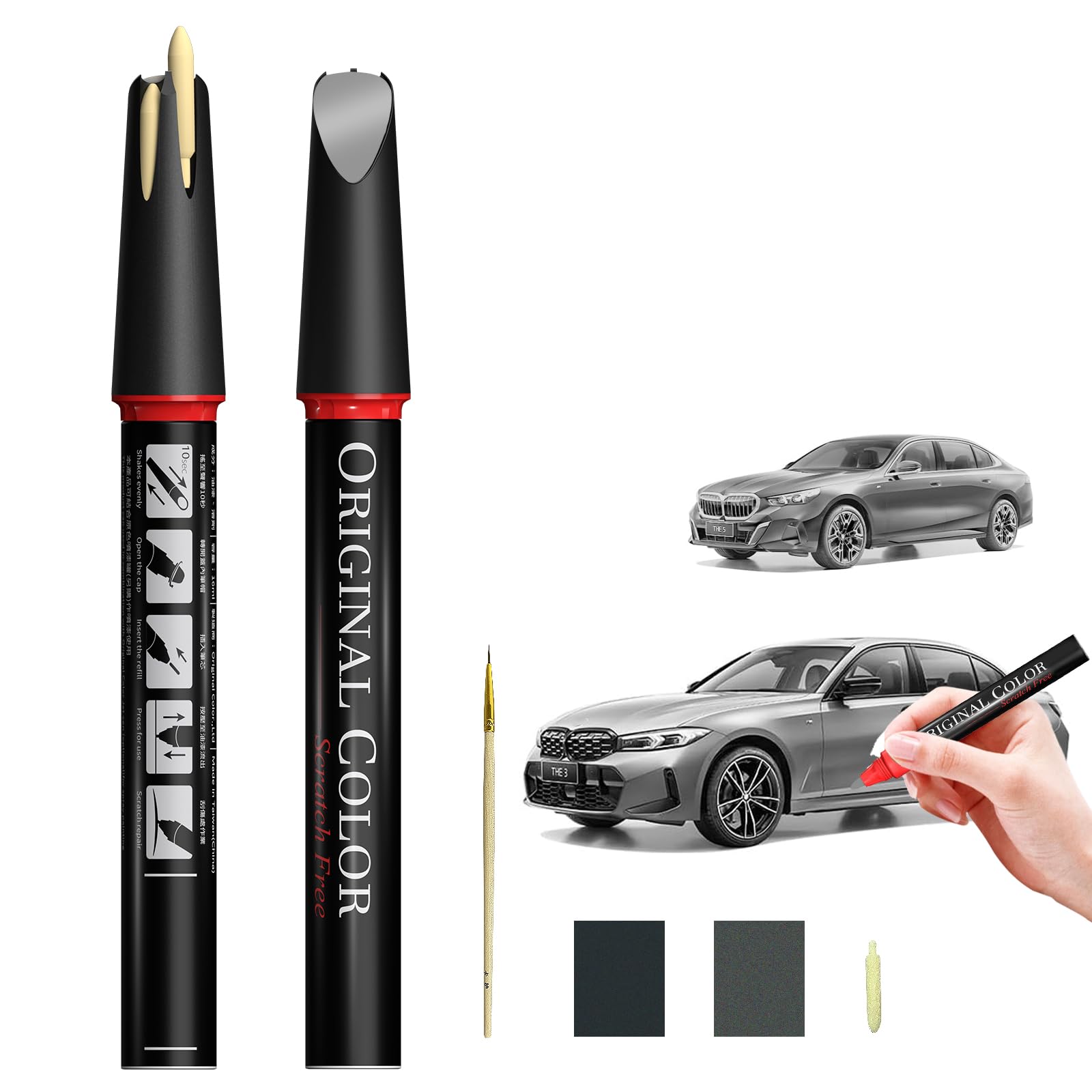 Carhoo C08 Platinum Silver Touch Up Paint Suitable For BMW, Genuine Custom Color Absoulutely Without Color Differences (16ml)