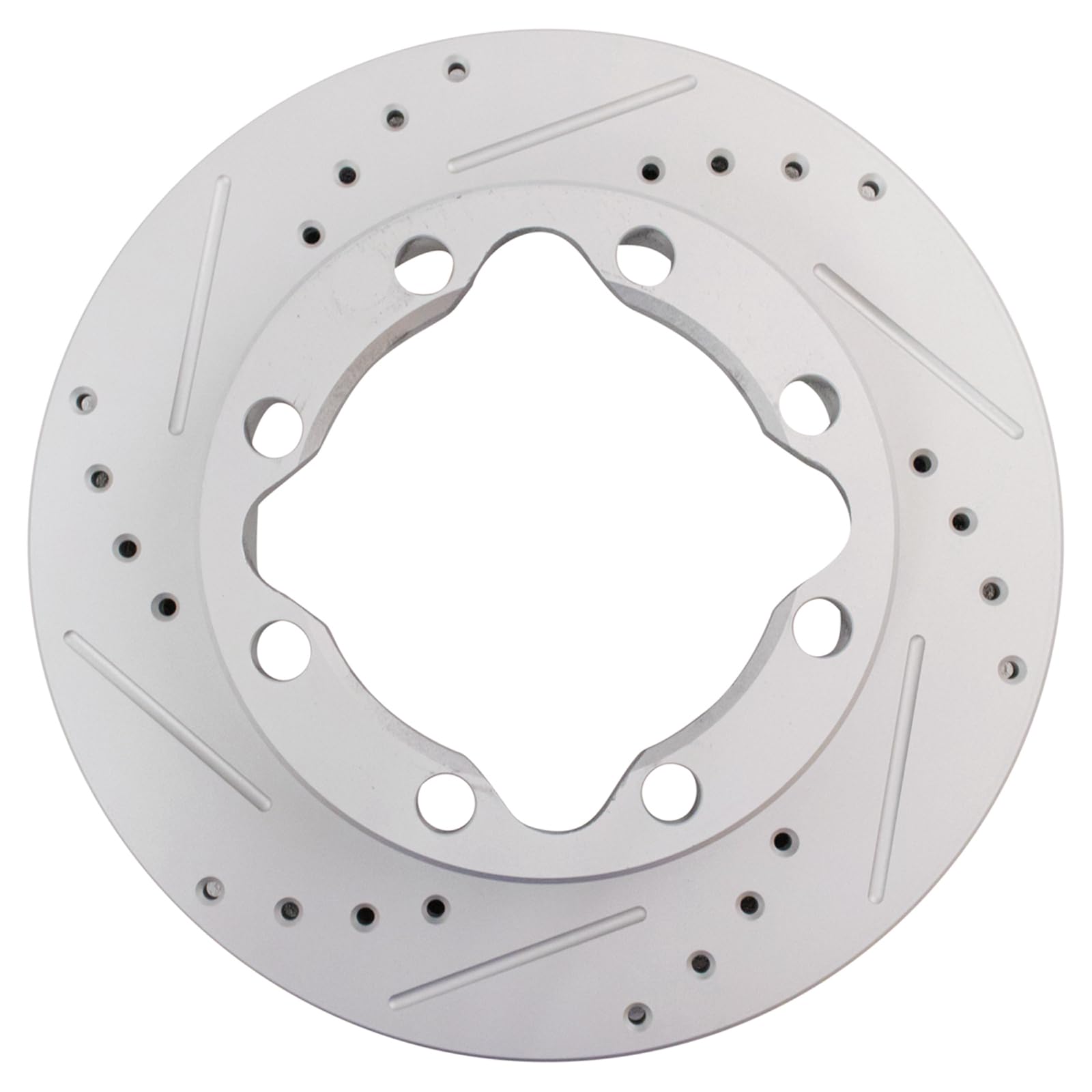 Trq Front Performance Brake Rotors Set Premium G-Coated Cross Drilled & Slotted Compatible With 1995-1999 Chevrolet K1500 Suburb