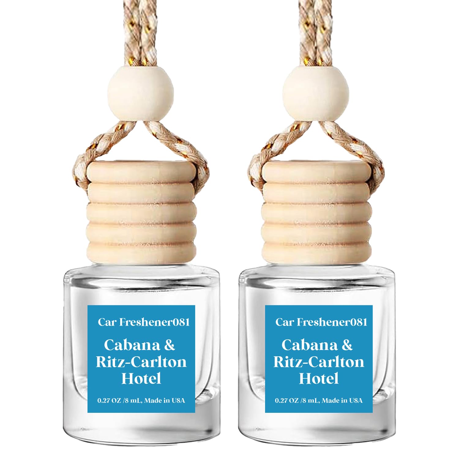 Car Air Freshener Hanging, Cabana & Ritz-Carlton Hotel Scent,Essential Oil Diffuser For Car, Long Lasting Car Air Freshener, Mad