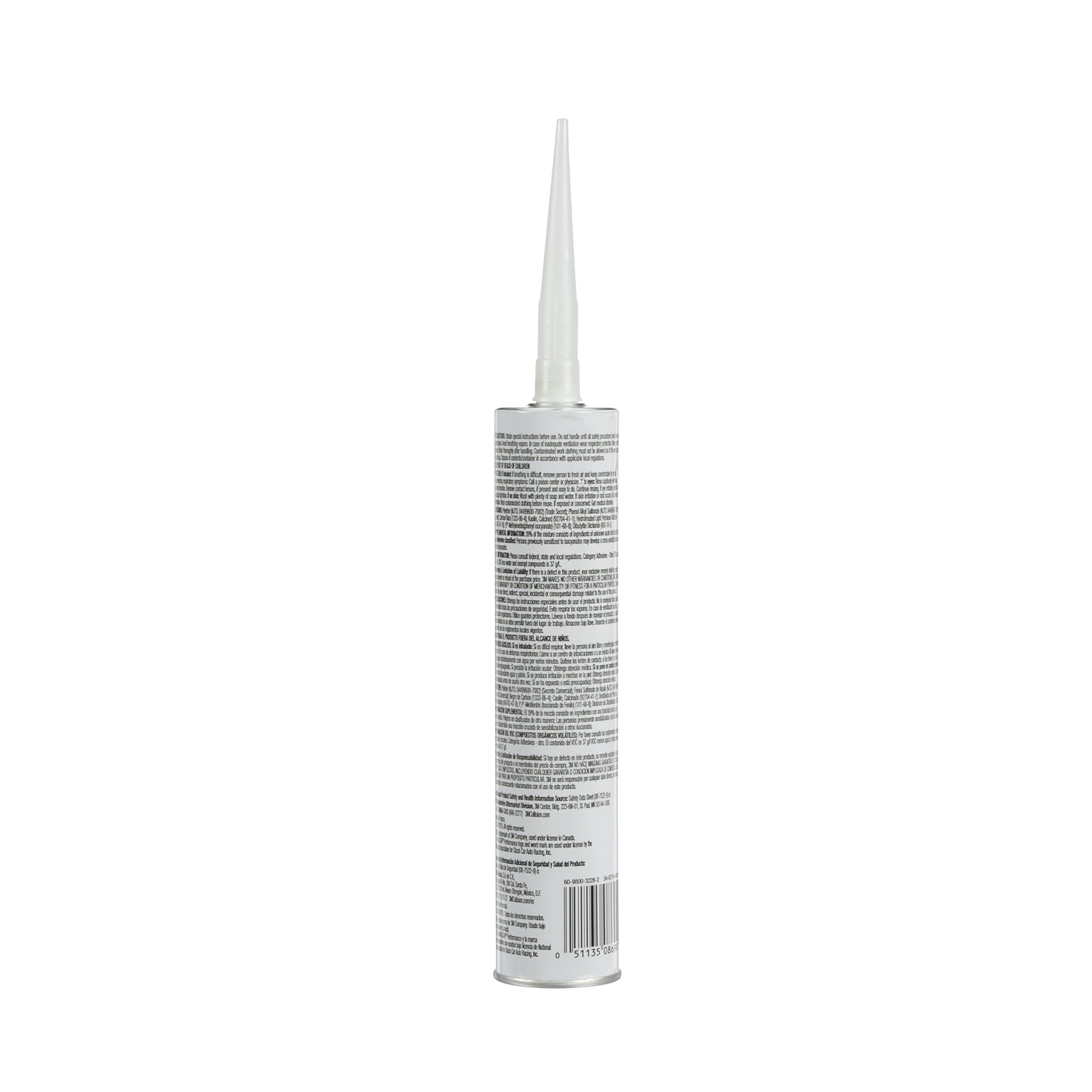 3M Fast Cure Auto Glass Urethane, 08690, 10.5 Fl Oz Cartridge , White