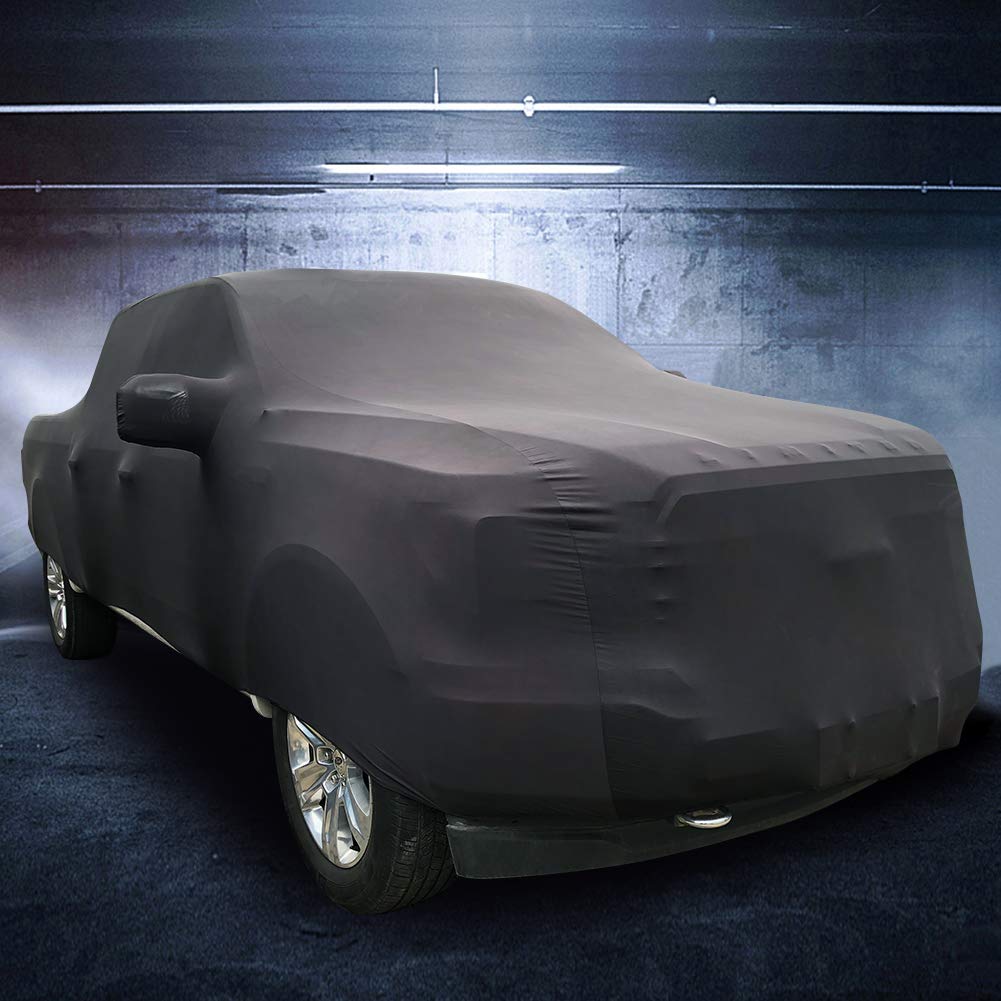 Winpower Indoor Car Cover Velvet Stretch Cloth Dust-Proof Underground Garage Car Show For Pickup Truck, Large Suv, Black, 232 X