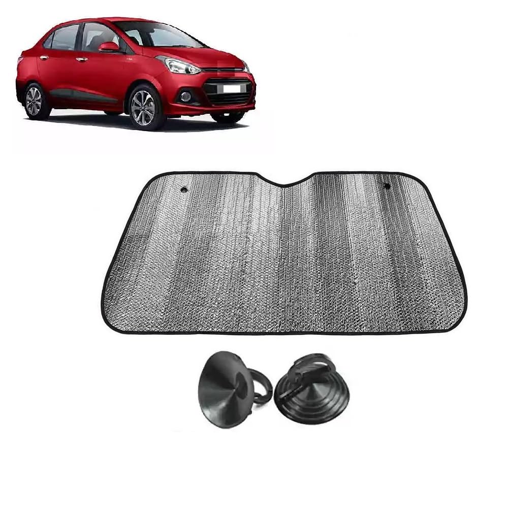 Car Windshield Sun Shade UV Rays Protector Silver Sunshade Solar Reflective suitable for H y u n d a i Xcent